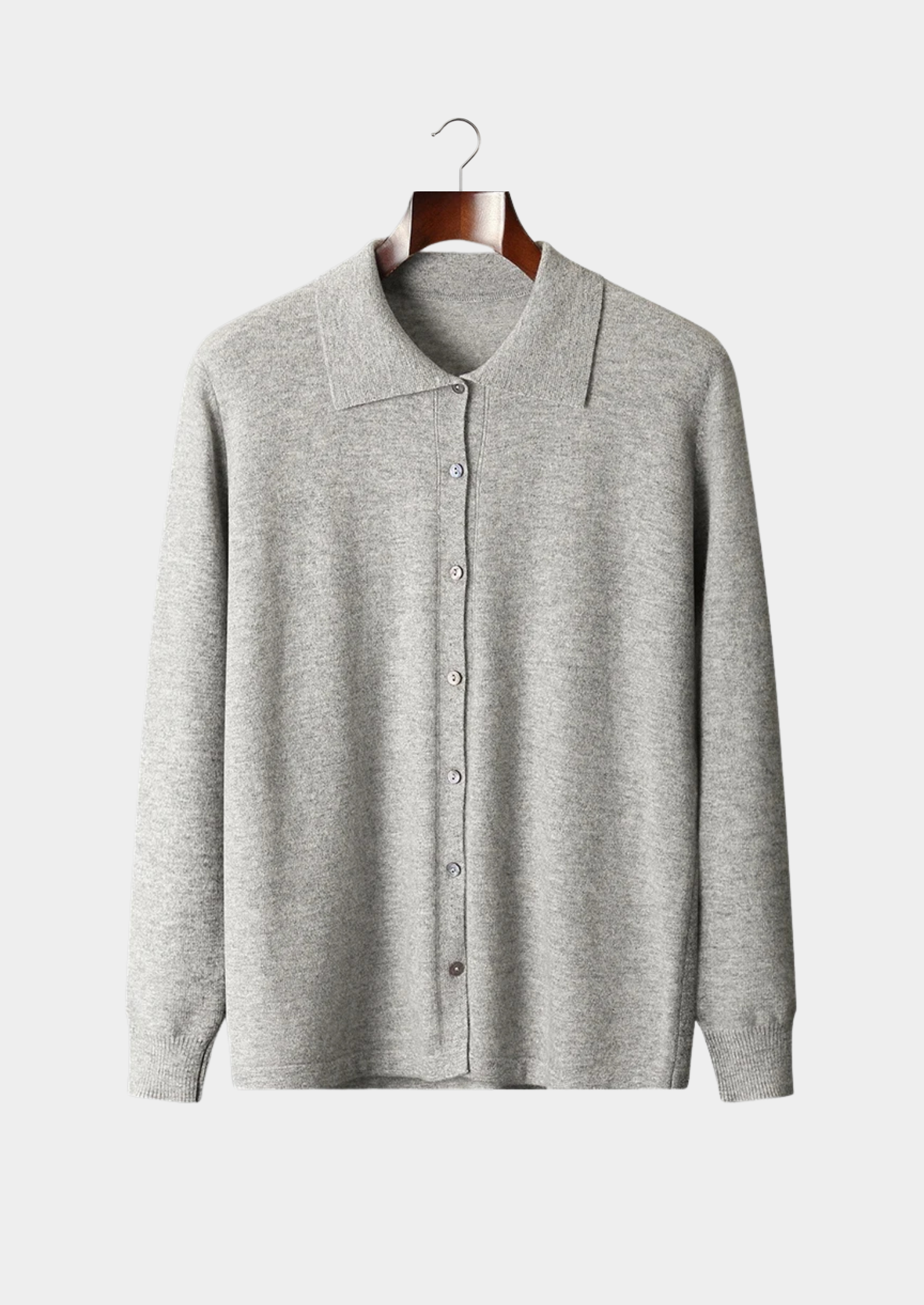 Merino Wool Pure Extra-Fine Polo Style Cardigan