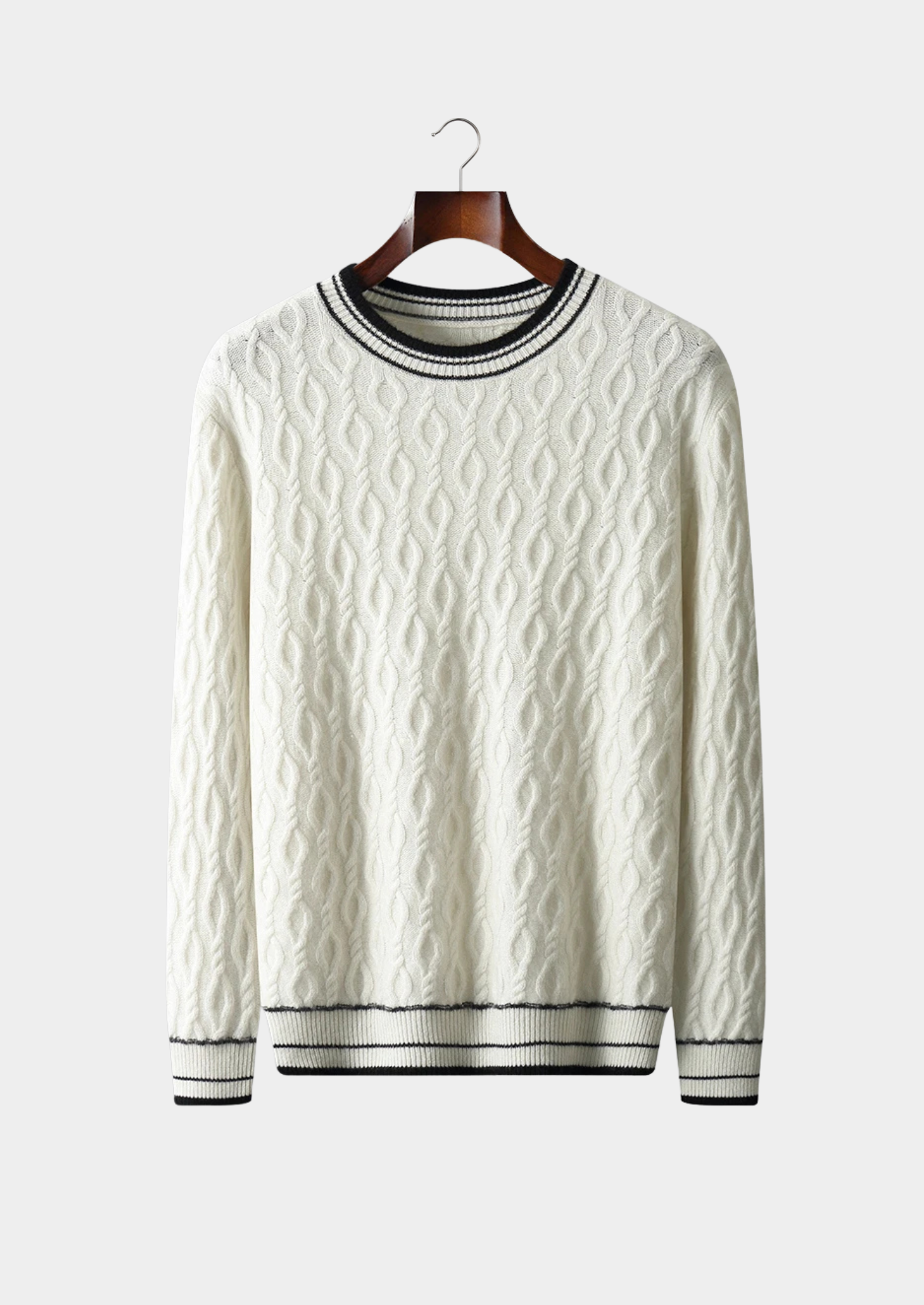 Extra-Fine Merino Wool Jacquard Knit Crewneck