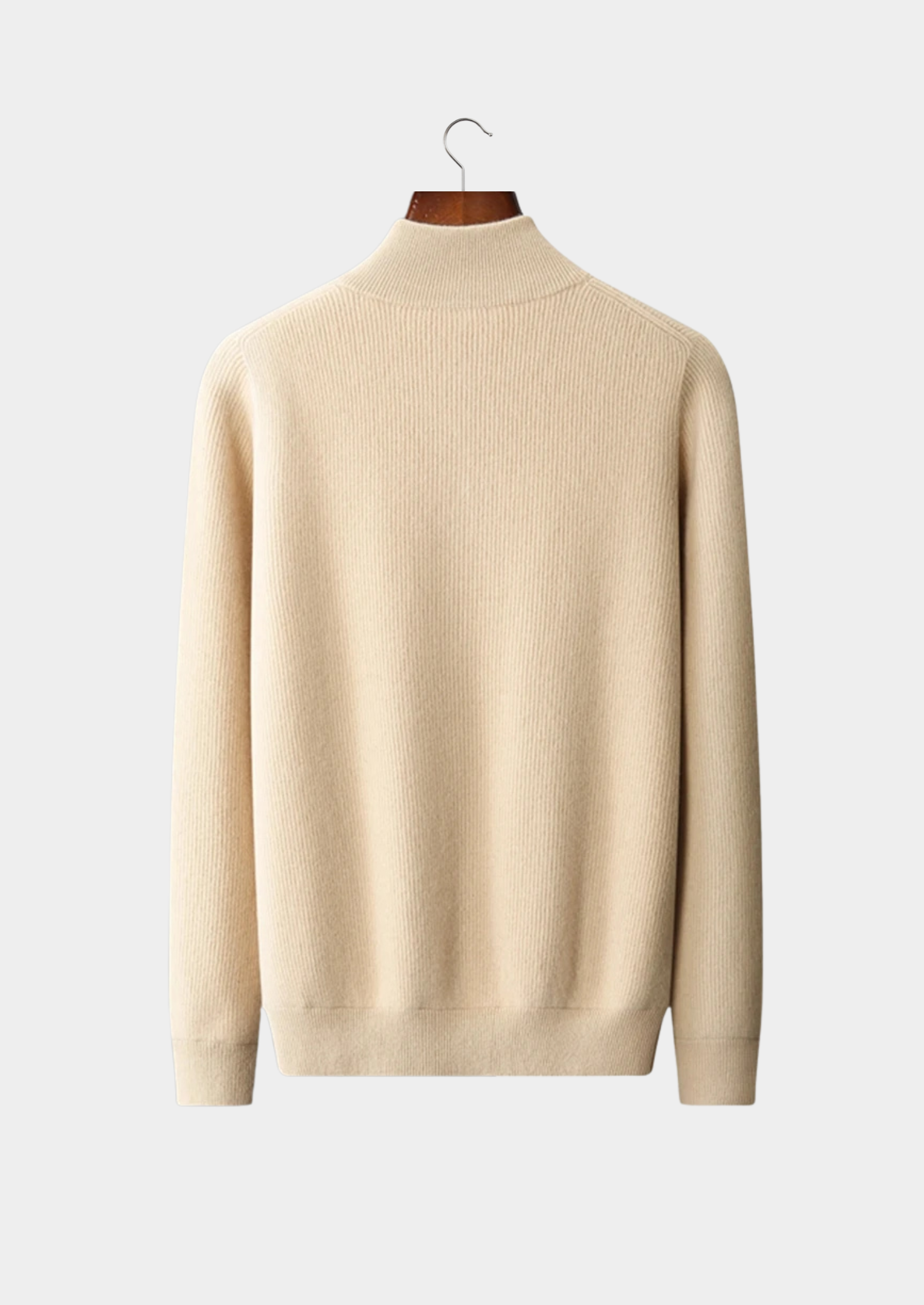 Extra-Fine Merino Wool Ribbed Cardigan With Zip