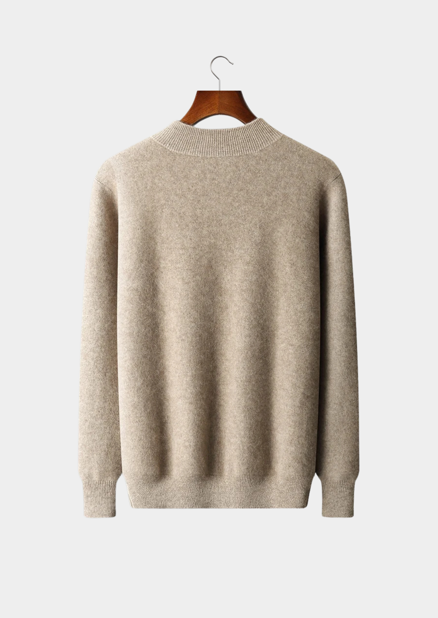 Men’s Double Tone Knit Zip Cardigan in Cashmere