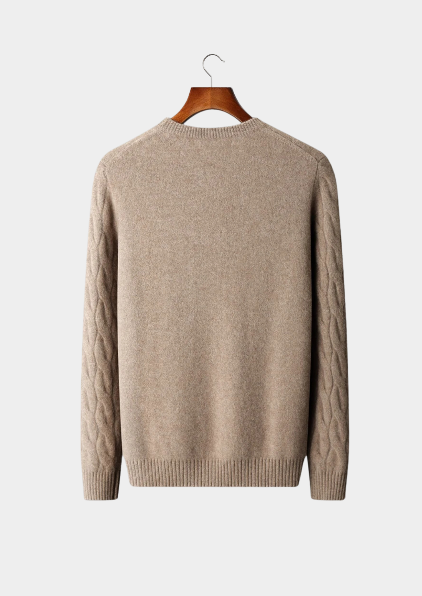 Cable Knit Crewneck in Premium Cashmere