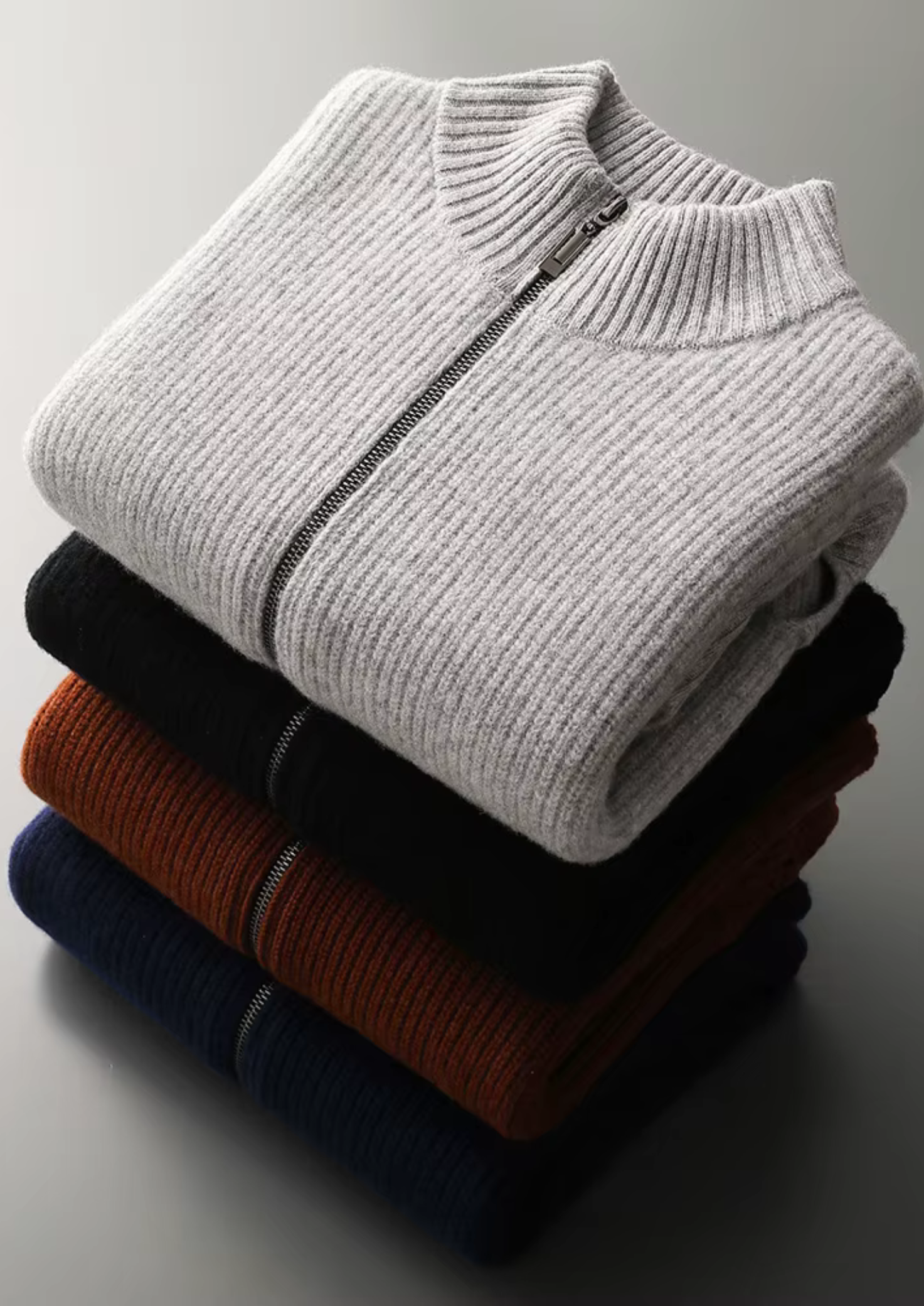 Merino Wool Extra-Fine Ribbed Knit Cardigan