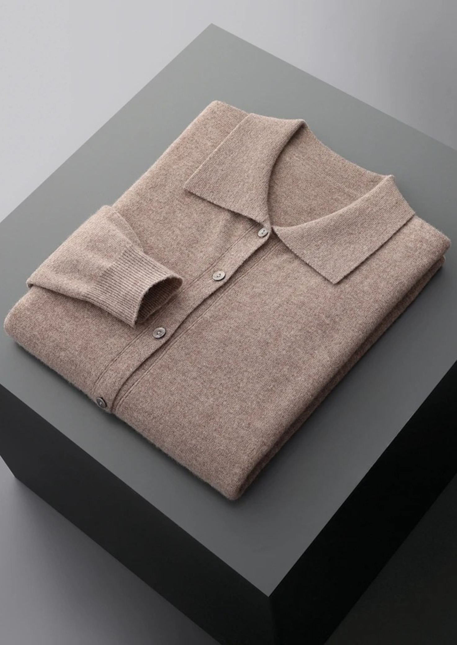 Merino Wool Pure Extra-Fine Polo Style Cardigan