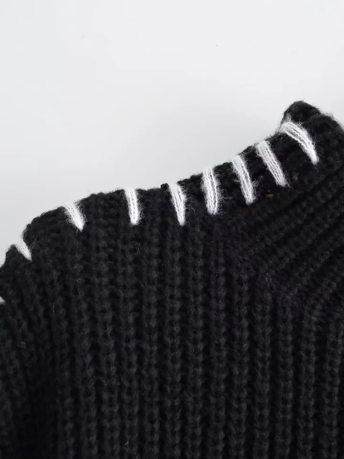 Oversized Sweater with Contrast Stitch Women