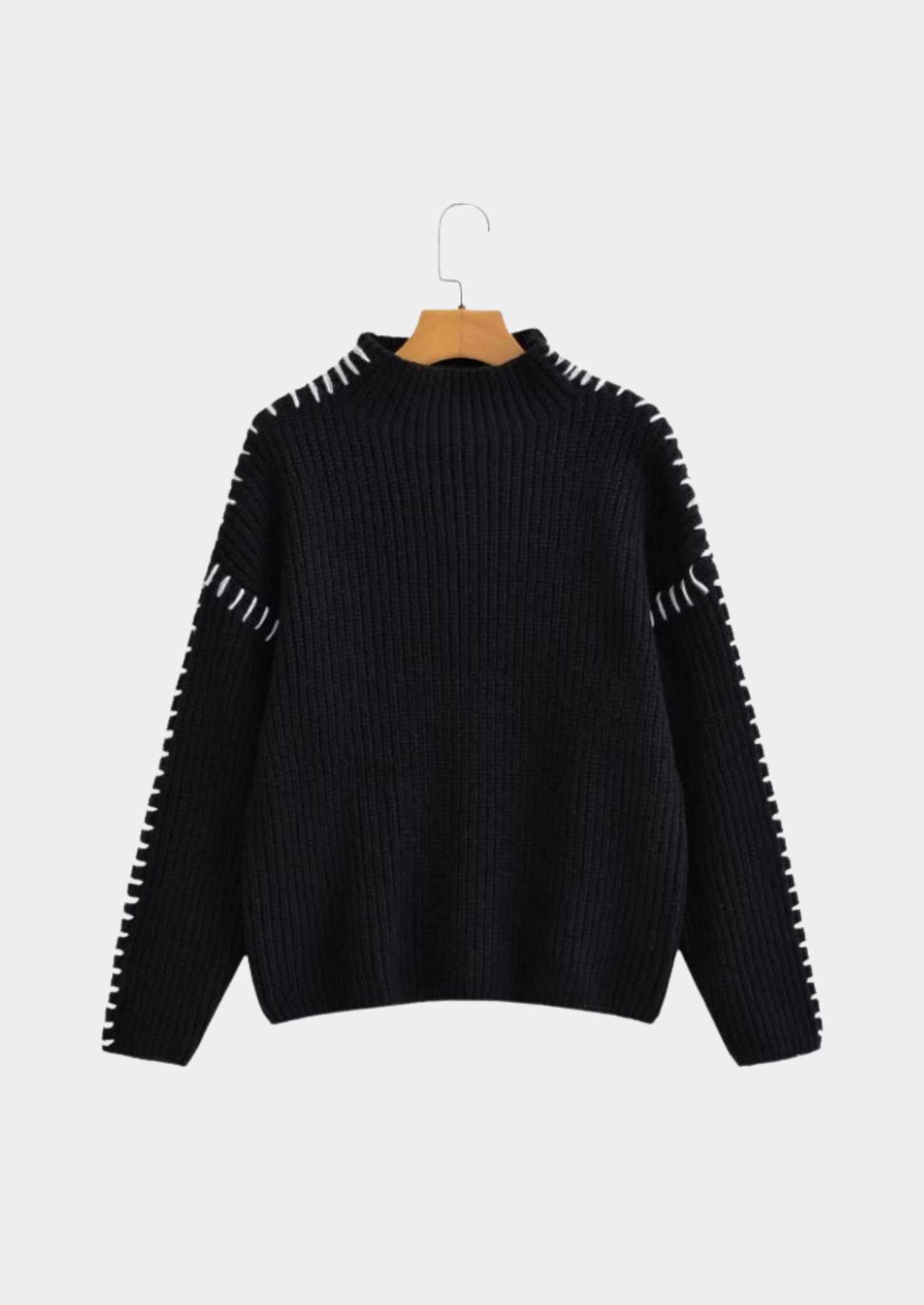 Oversized Sweater with Contrast Stitch Women