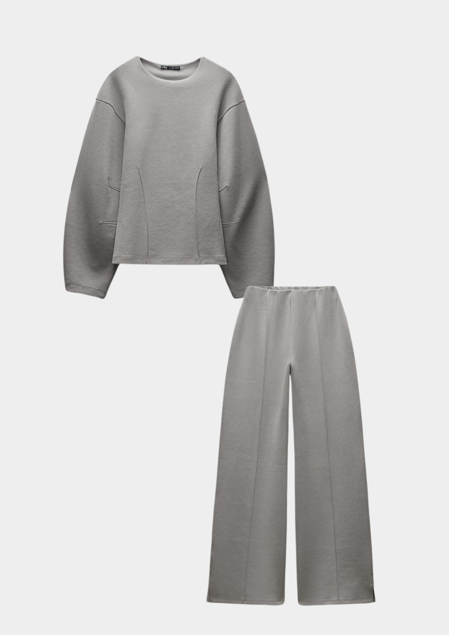 Women's Two-Piece Relaxed Fit Set with Wide-Leg Pants