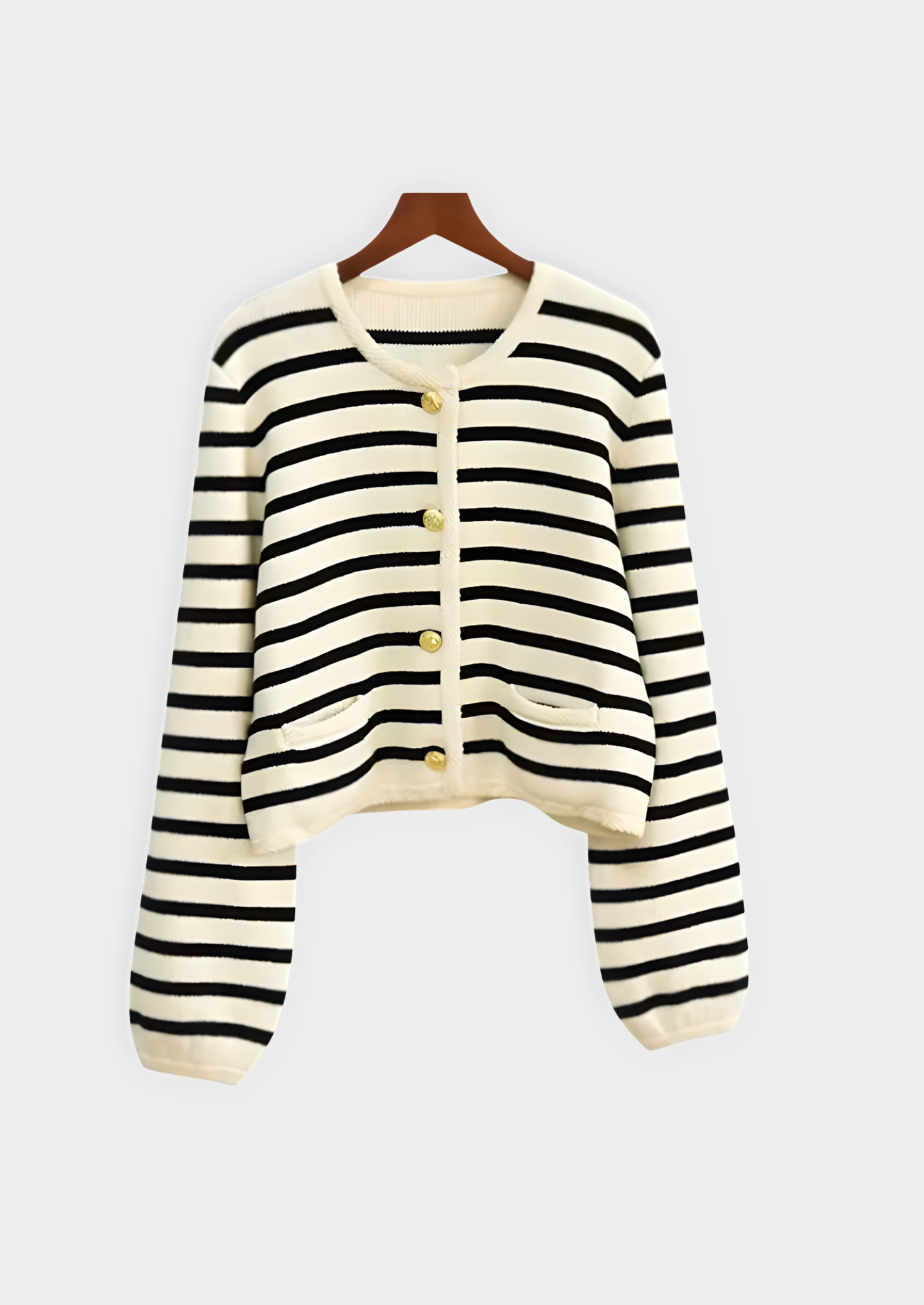 Classic Striped Wool Cardigan Women