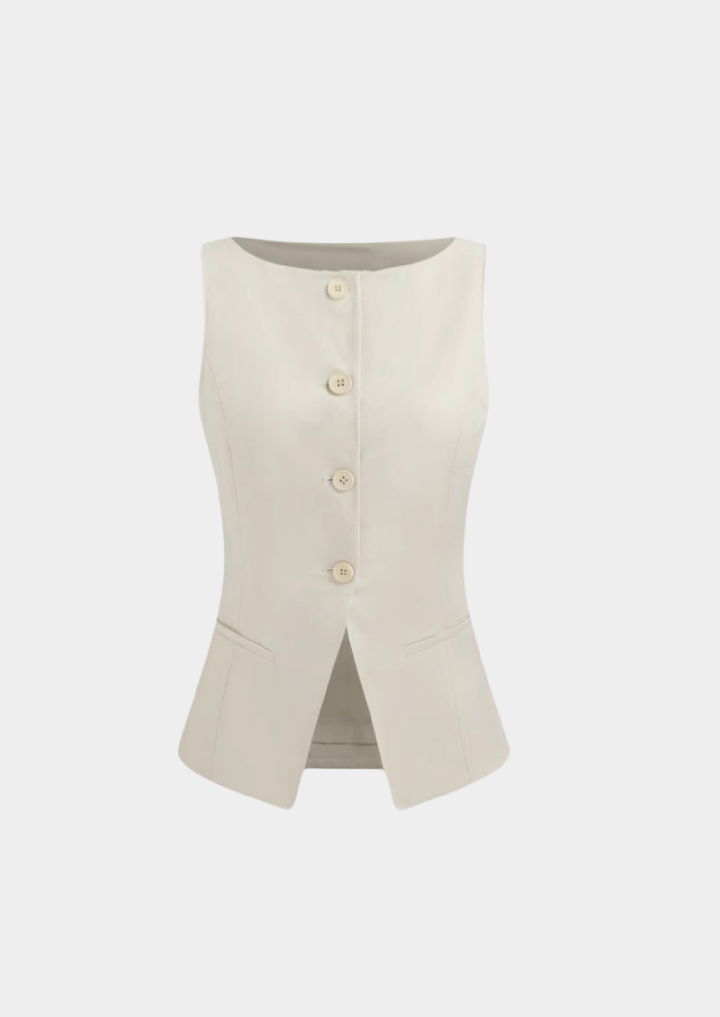 Sleeveless Tailored Button-Front Vest Women