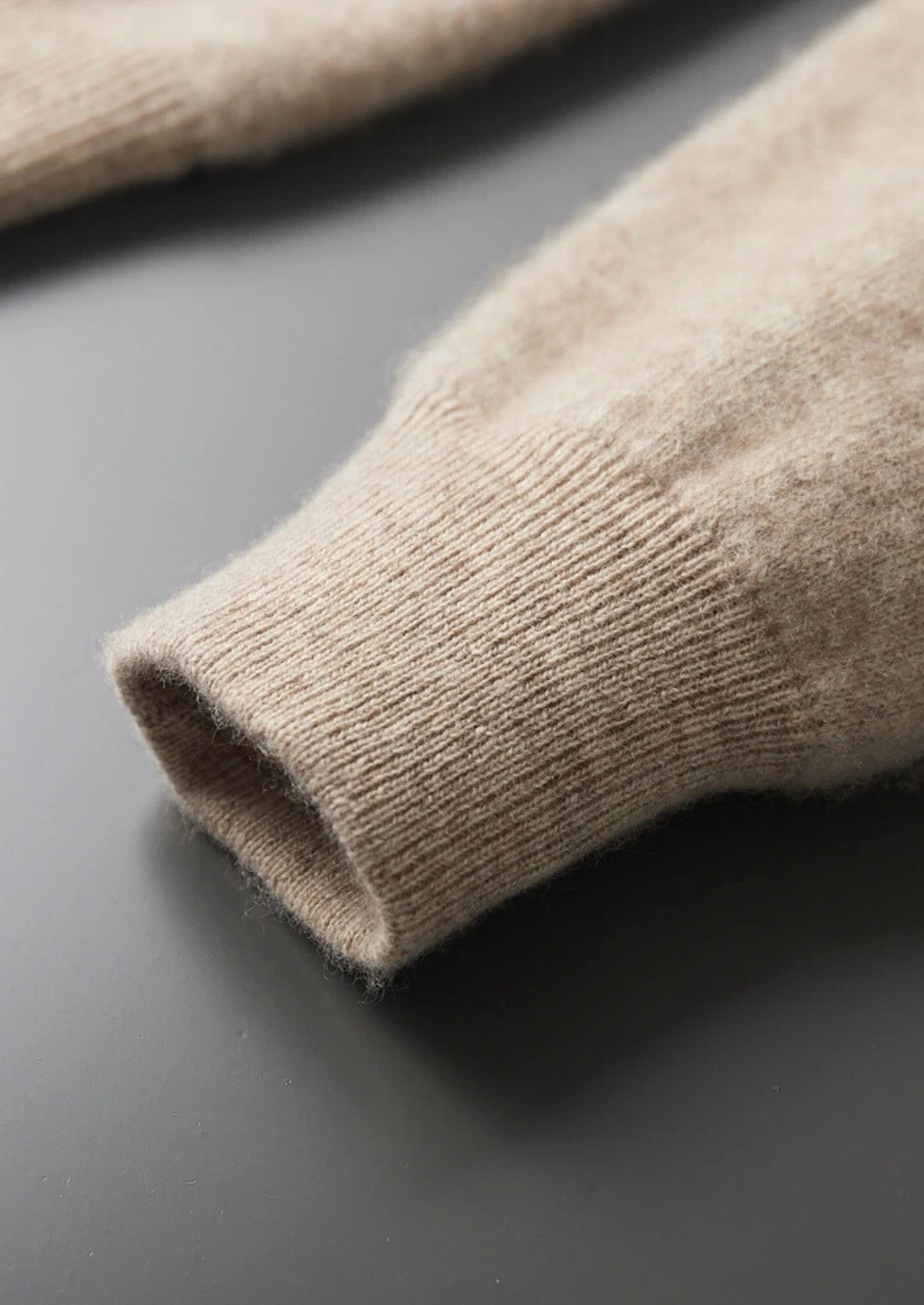 Men’s Double Tone Knit Zip Cardigan in Cashmere