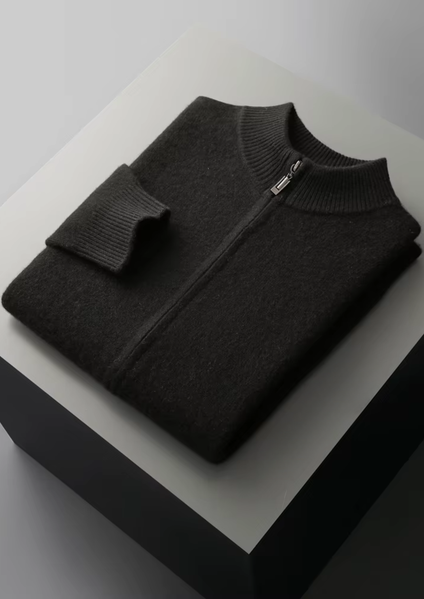 Merino Wool Extra-Fine Knit Cardigan With Zip