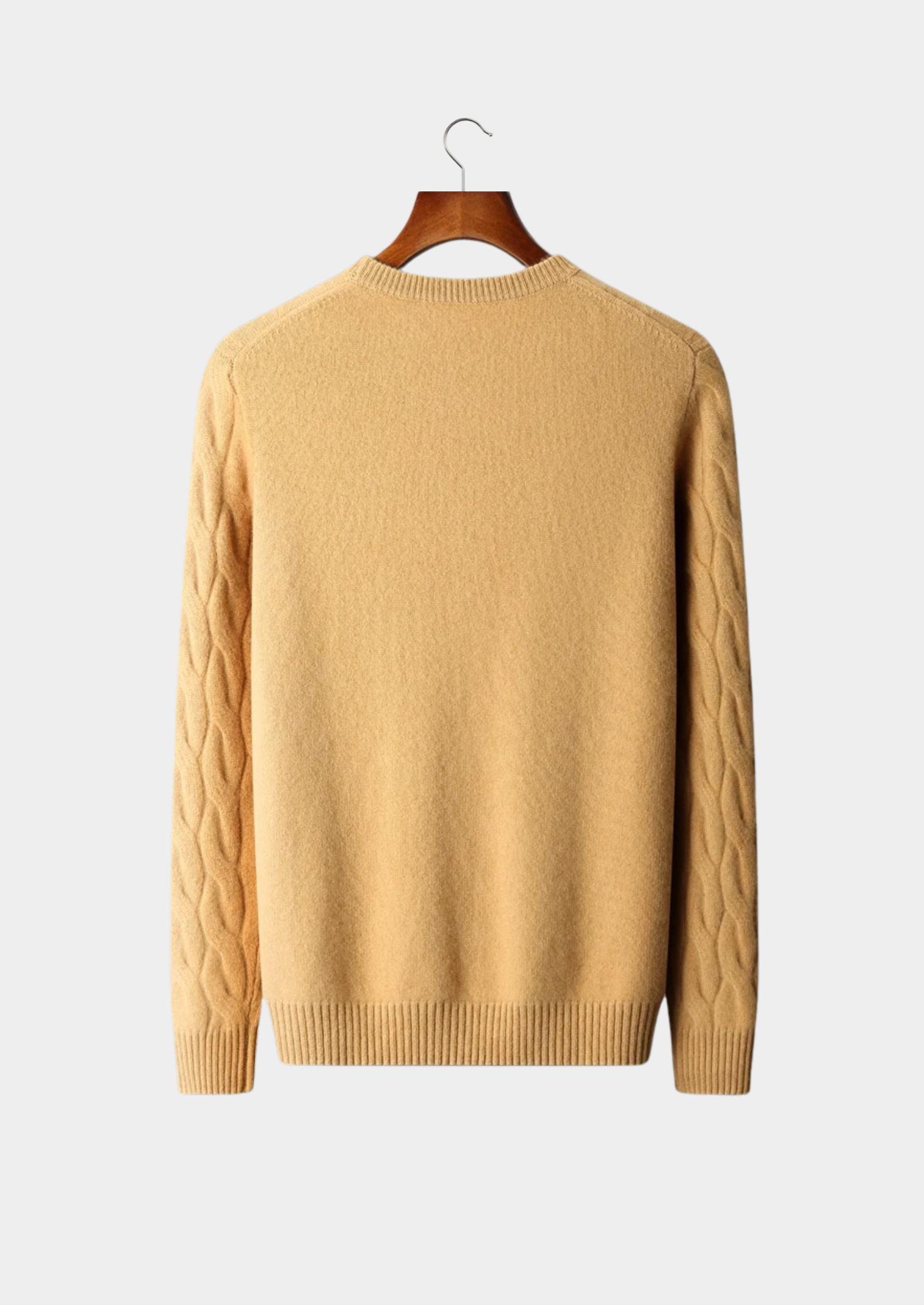 Cable Knit Crewneck in Premium Cashmere