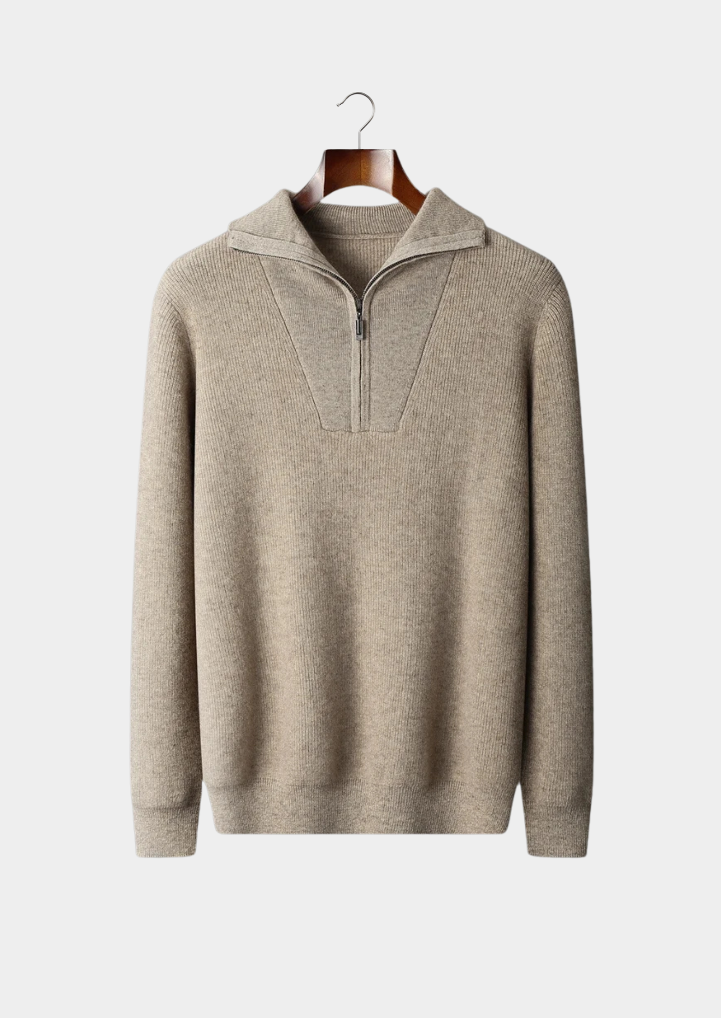 Men’s Cashmere Ribbed Half-Zip Knit Sweater