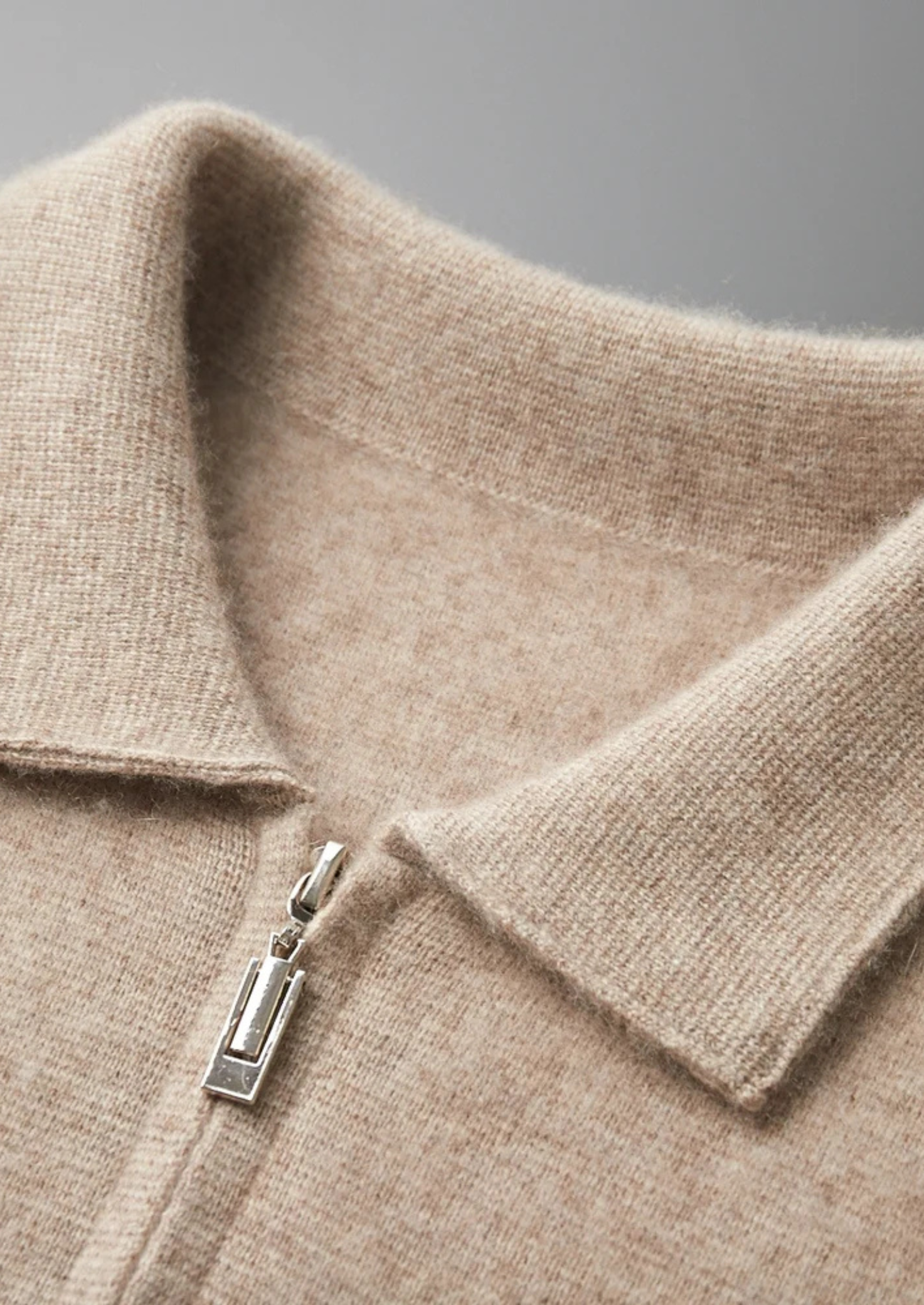 Cashmere Premium Zip Front Cardigan