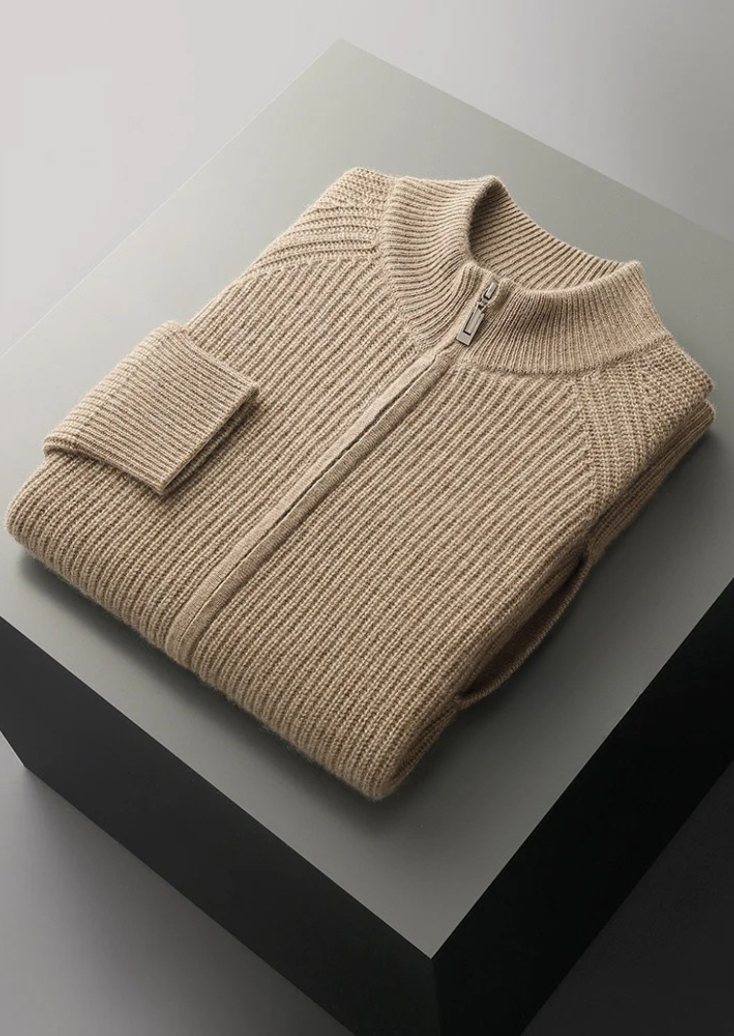 Cashmere Ribbed Classic Cardigan