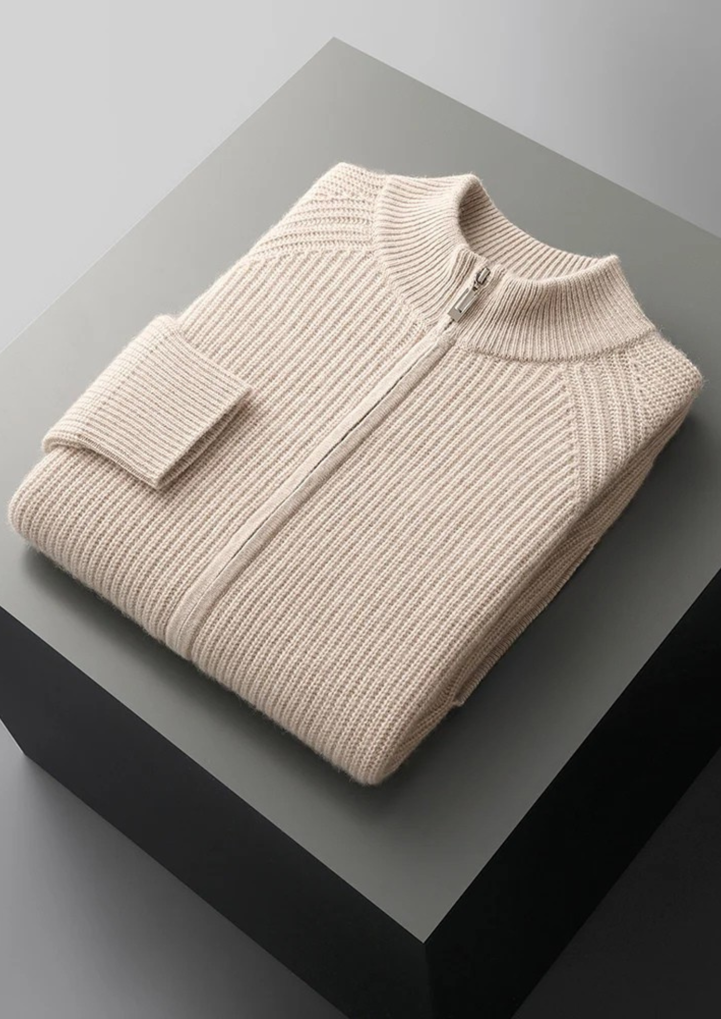 Cashmere Ribbed Classic Cardigan