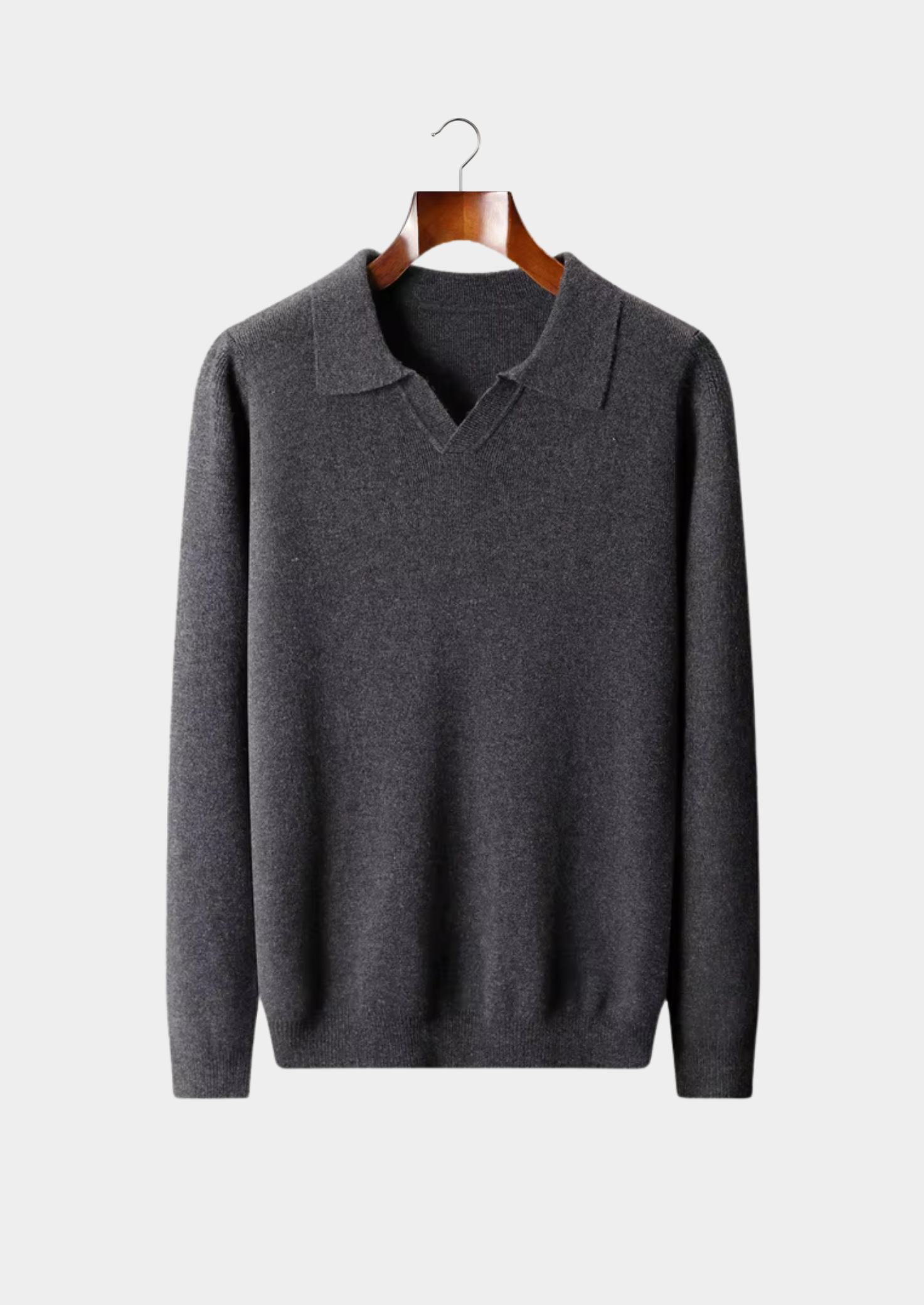 Men’s Extra-Fine Merino Wool Buttonless Polo Knit Sweater
