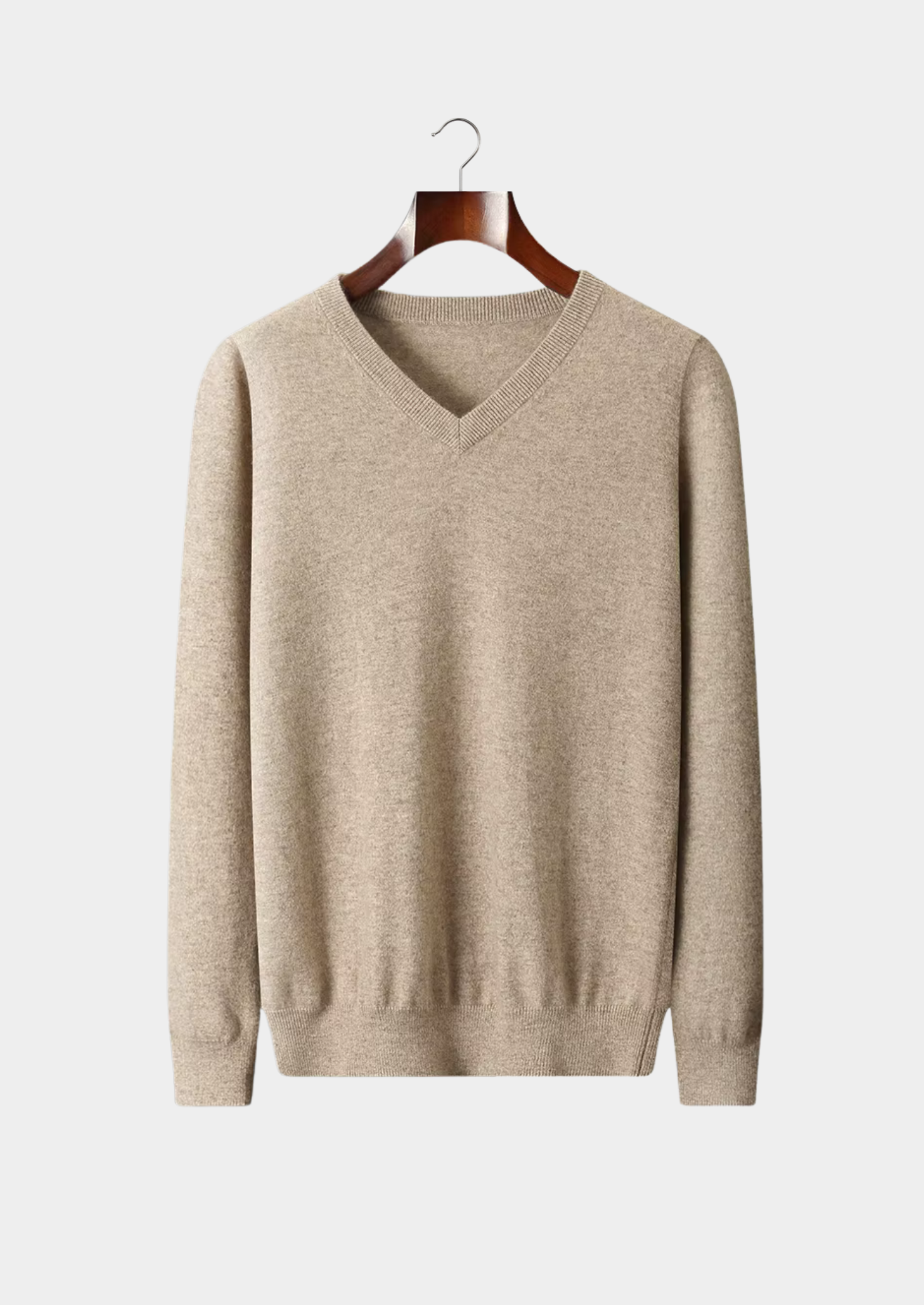 Men’s Classic V-Neck Knit Sweater in Extra-Fine Merino Wool