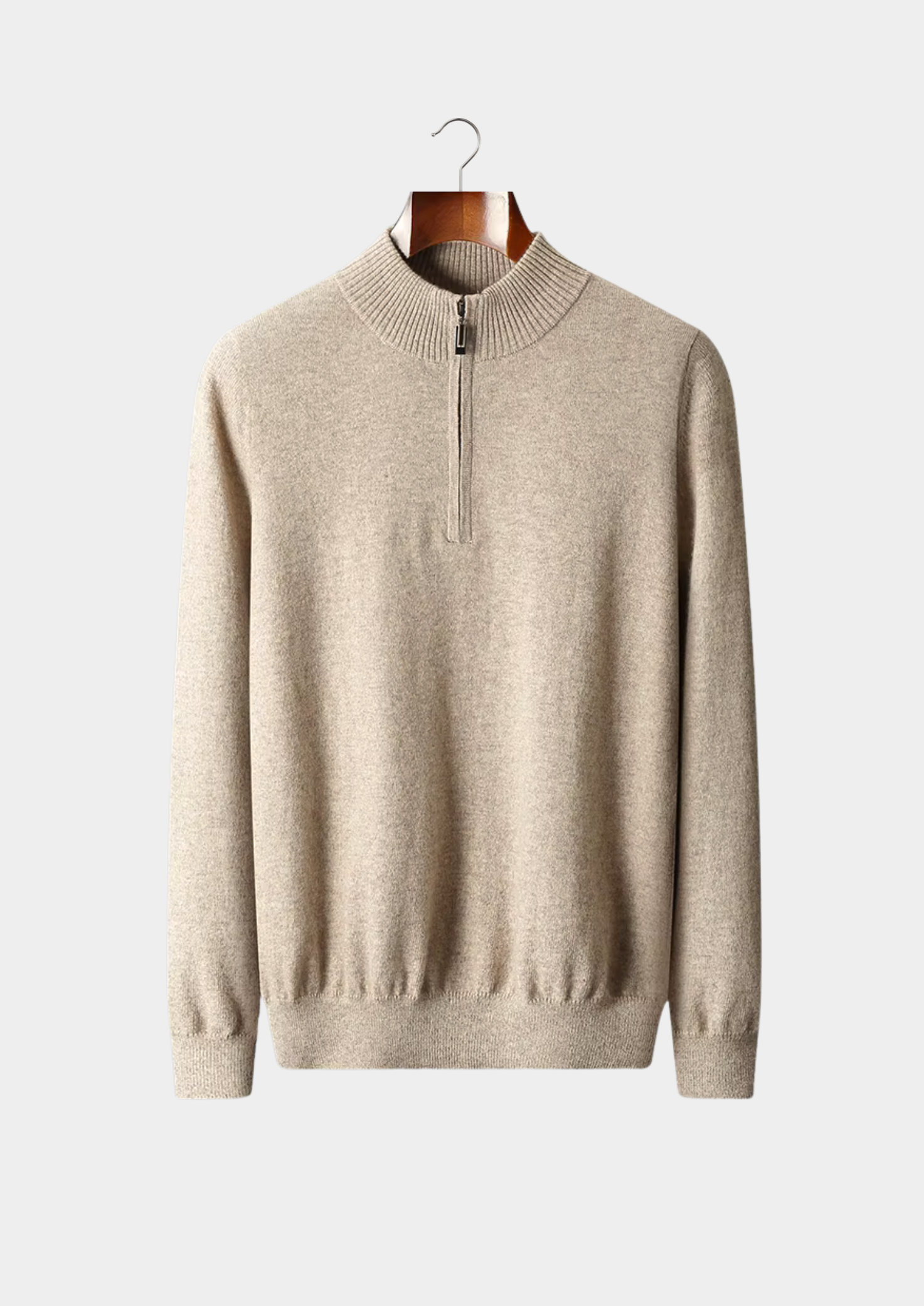 Merino Wool Extra-Fine Half Zip Knit Sweater