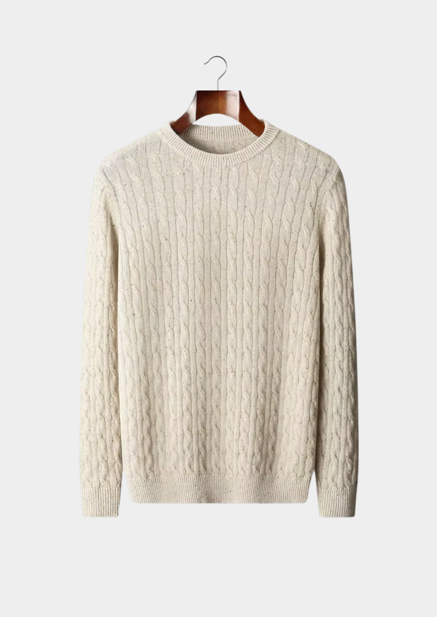 Men’s Extra-Fine Merino Wool Ribbed Knit Crewneck Sweater