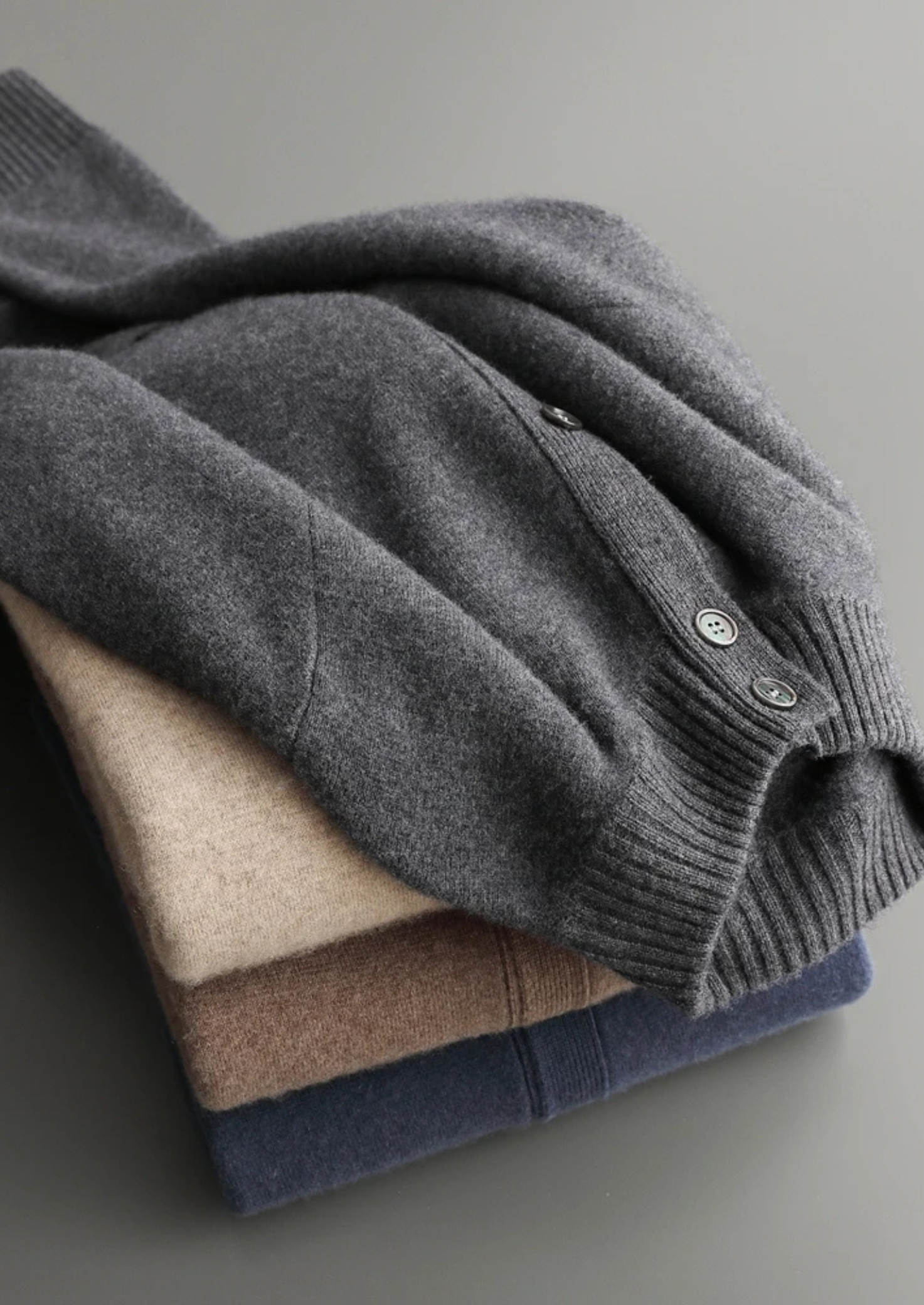 Cashmere Premium Button-Up Cardigan