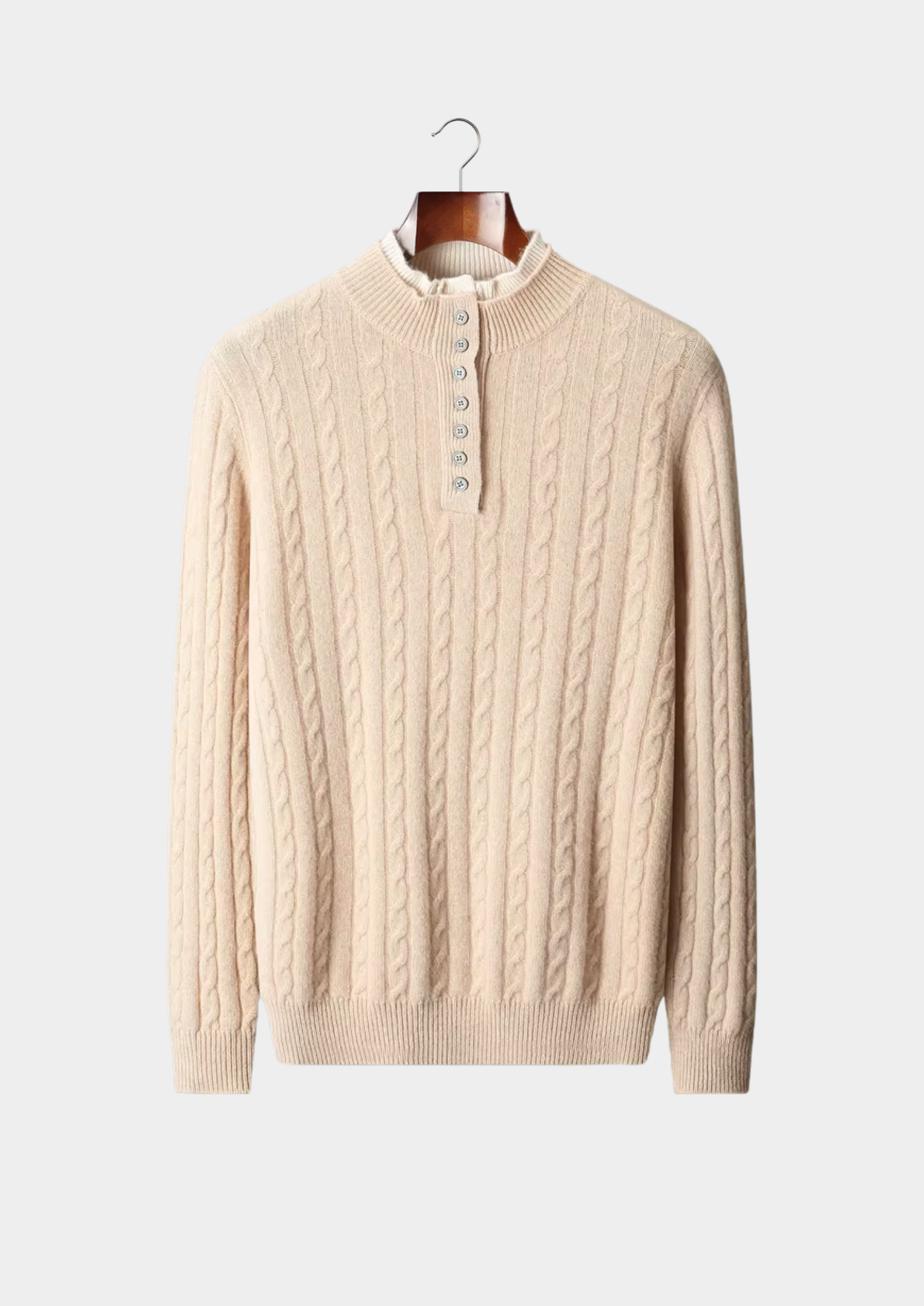 Men’s Merino Wool Classic Knit Henley Sweater