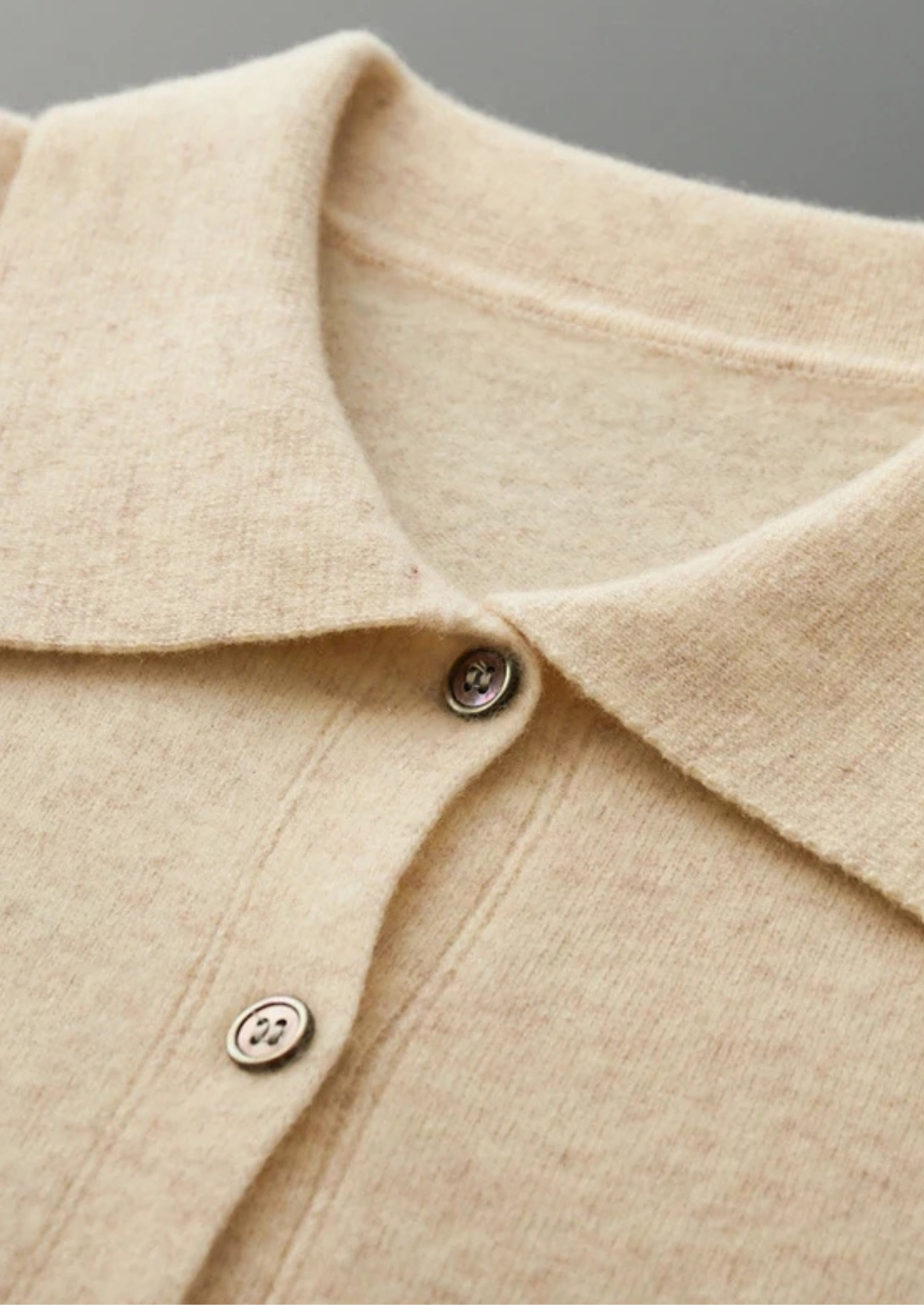Merino Wool Pure Extra-Fine Polo Style Cardigan