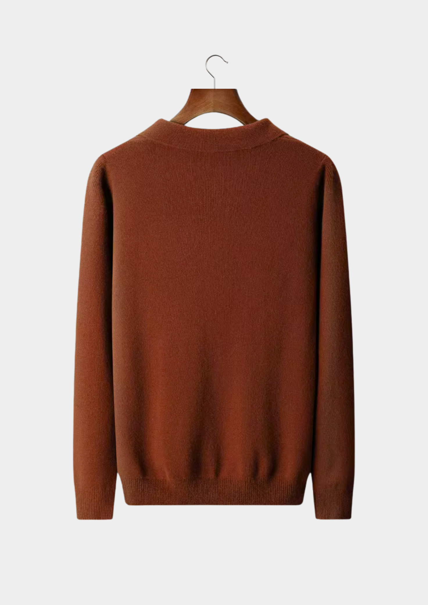 Men’s Extra-Fine Merino Wool Buttonless Polo Knit Sweater