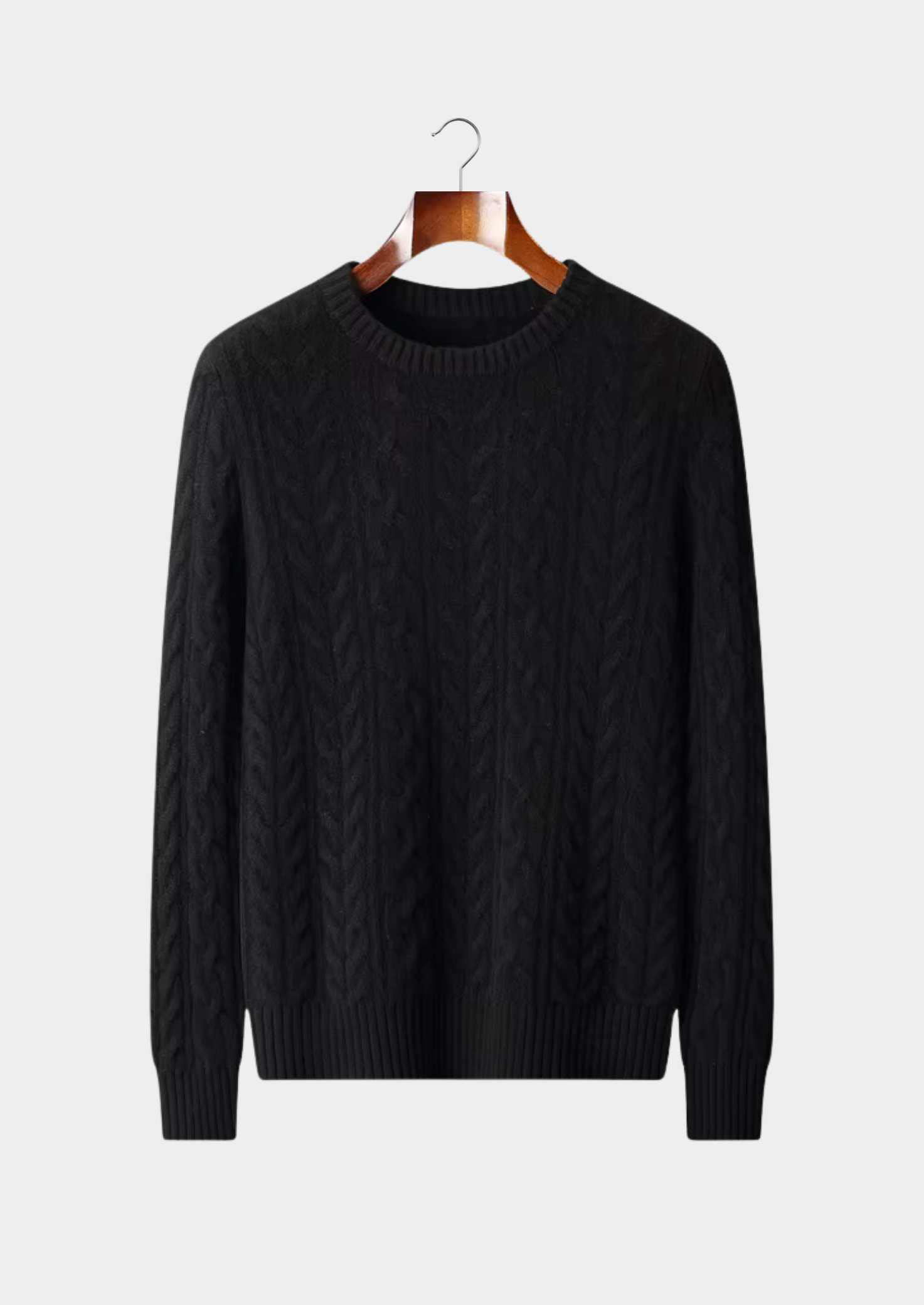 Men’s Extra-Fine Merino Wool Textured Gable Knit Crewneck Sweater