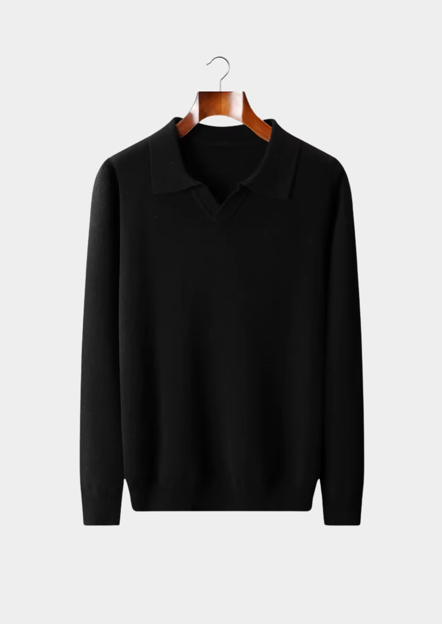 Men’s Extra-Fine Merino Wool Buttonless Polo Knit Sweater
