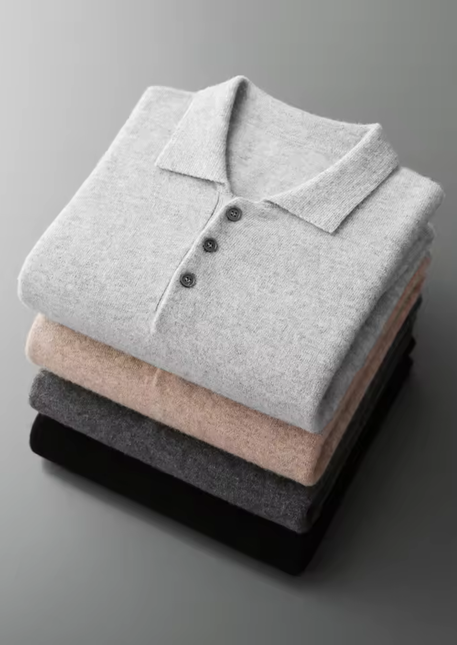 Merino Wool Extra-Fine Classic Polo Sweater
