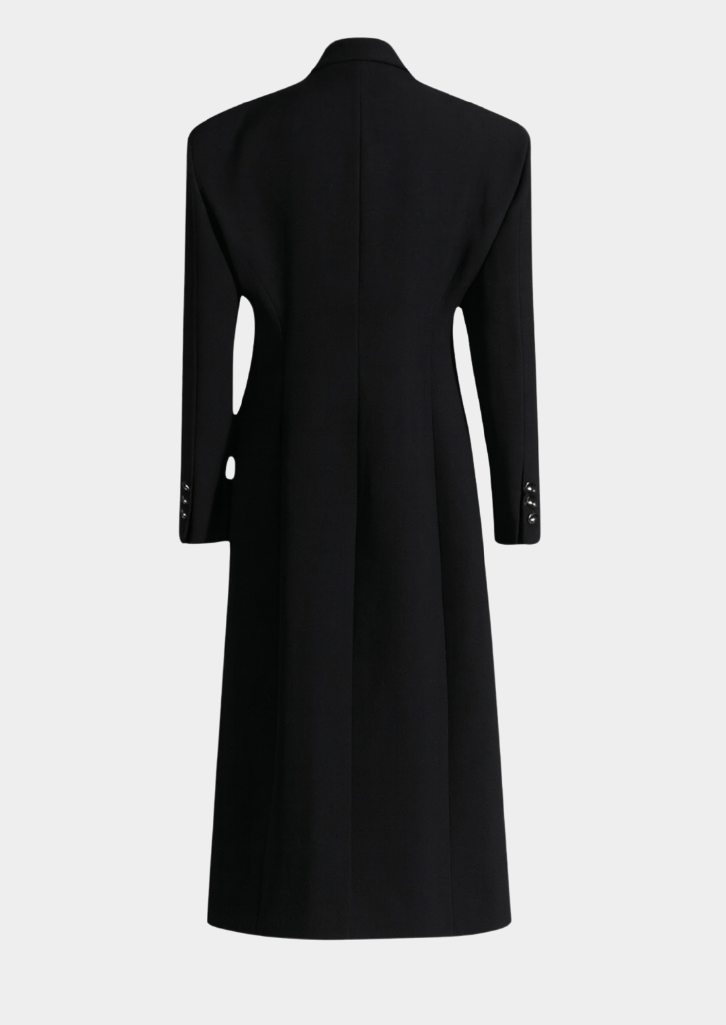 Structured Longline Black Coat Women