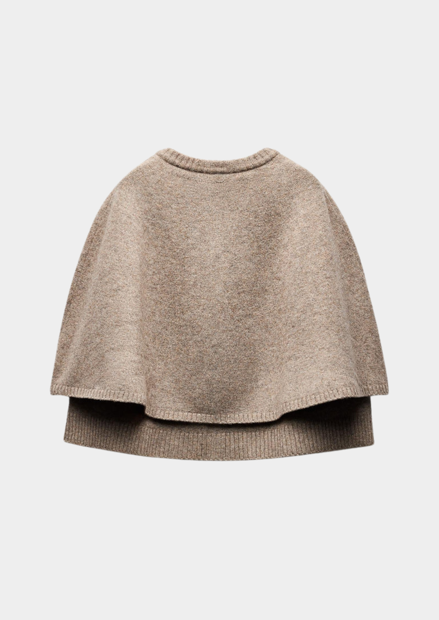 Women’s Knitted Cape Jacket with Button Front and Short Sleeves