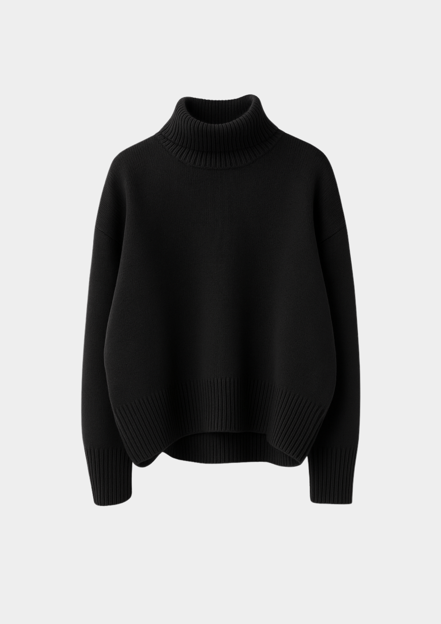 Ribbed Turtleneck Knit Blend Sweater Women