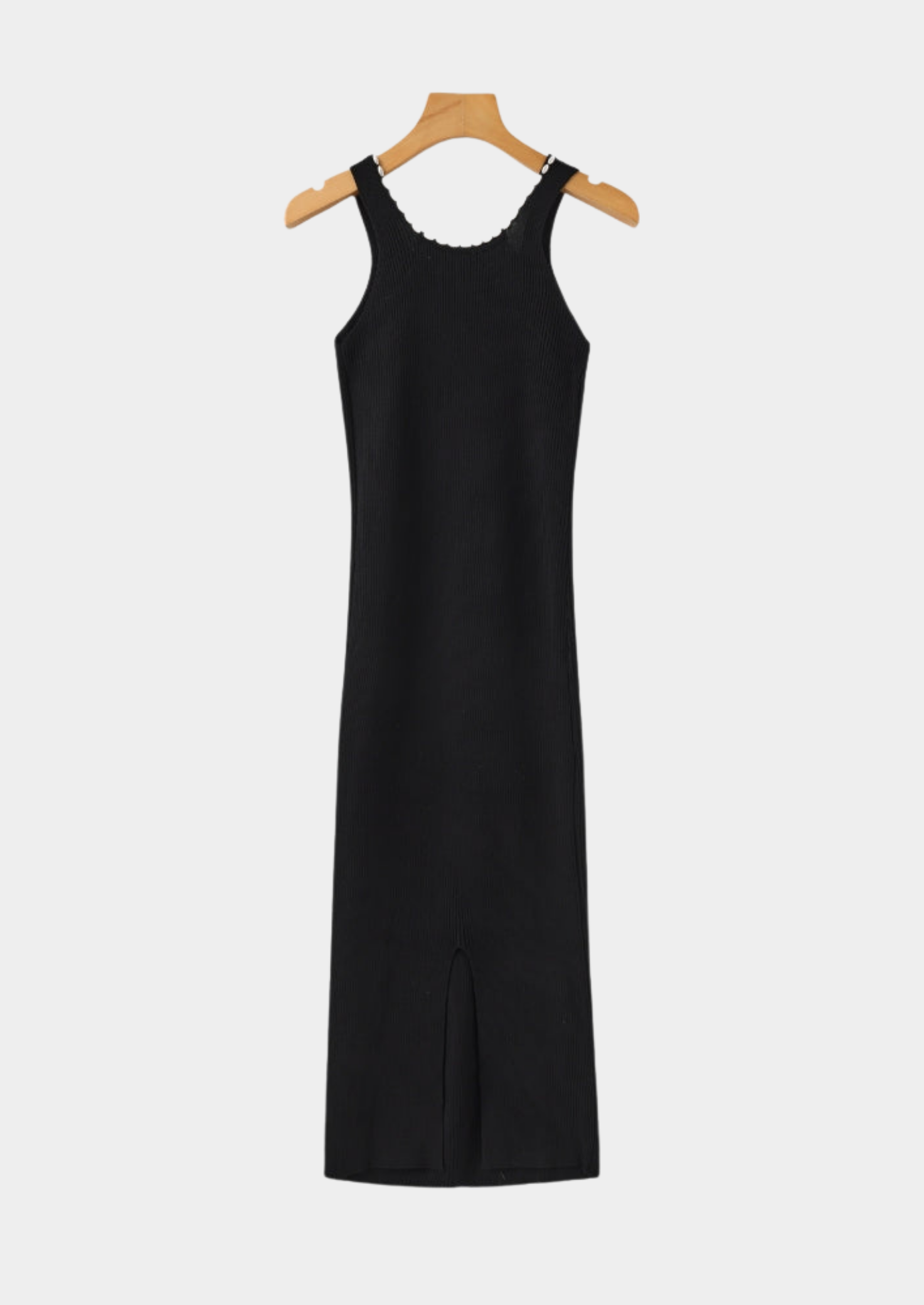 Ribbed V-Neck Knit Midi Dress Women