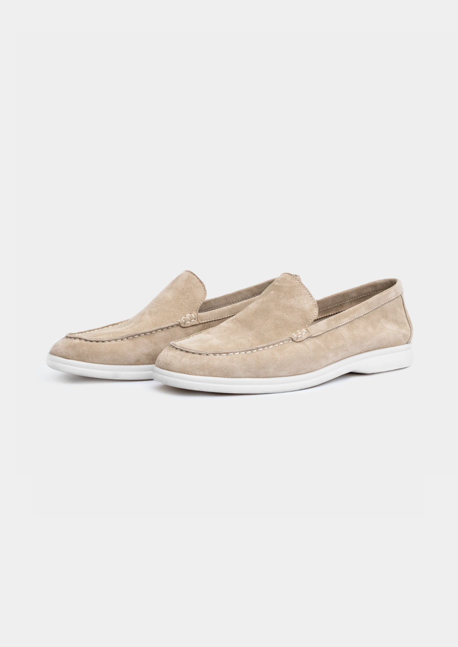 Men’s Suede Loafers in Beige