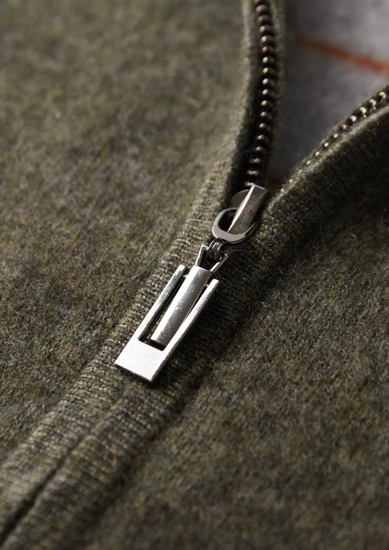 Men’s Double Tone Knit Zip Cardigan in Cashmere