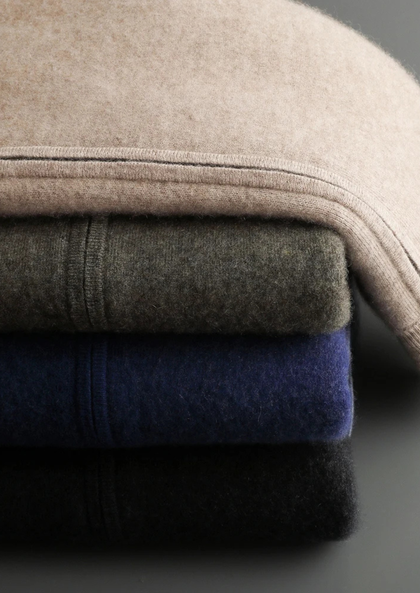 Men’s Double Tone Knit Zip Cardigan in Cashmere