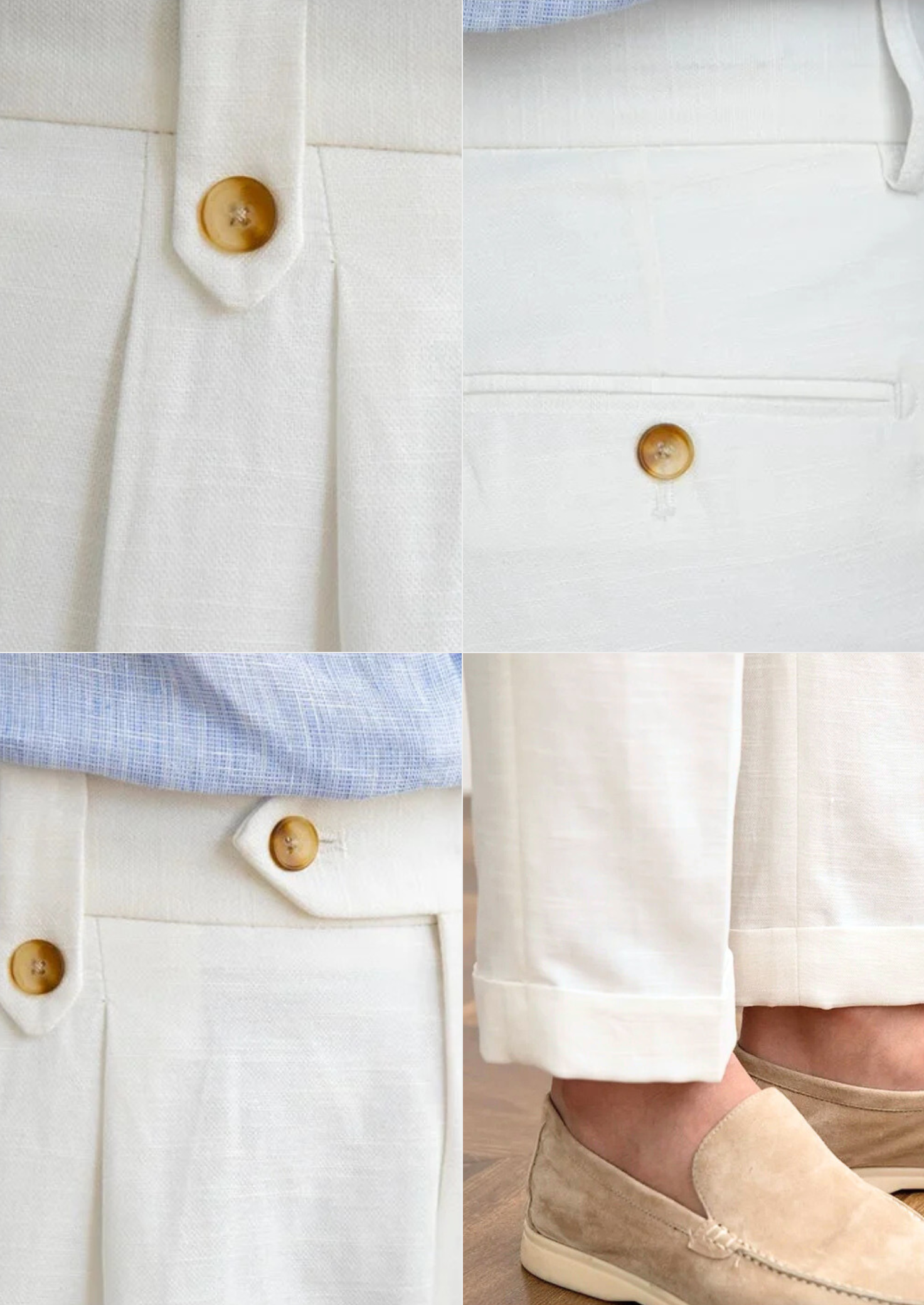 Bolzano Pleated Wool Trousers - White