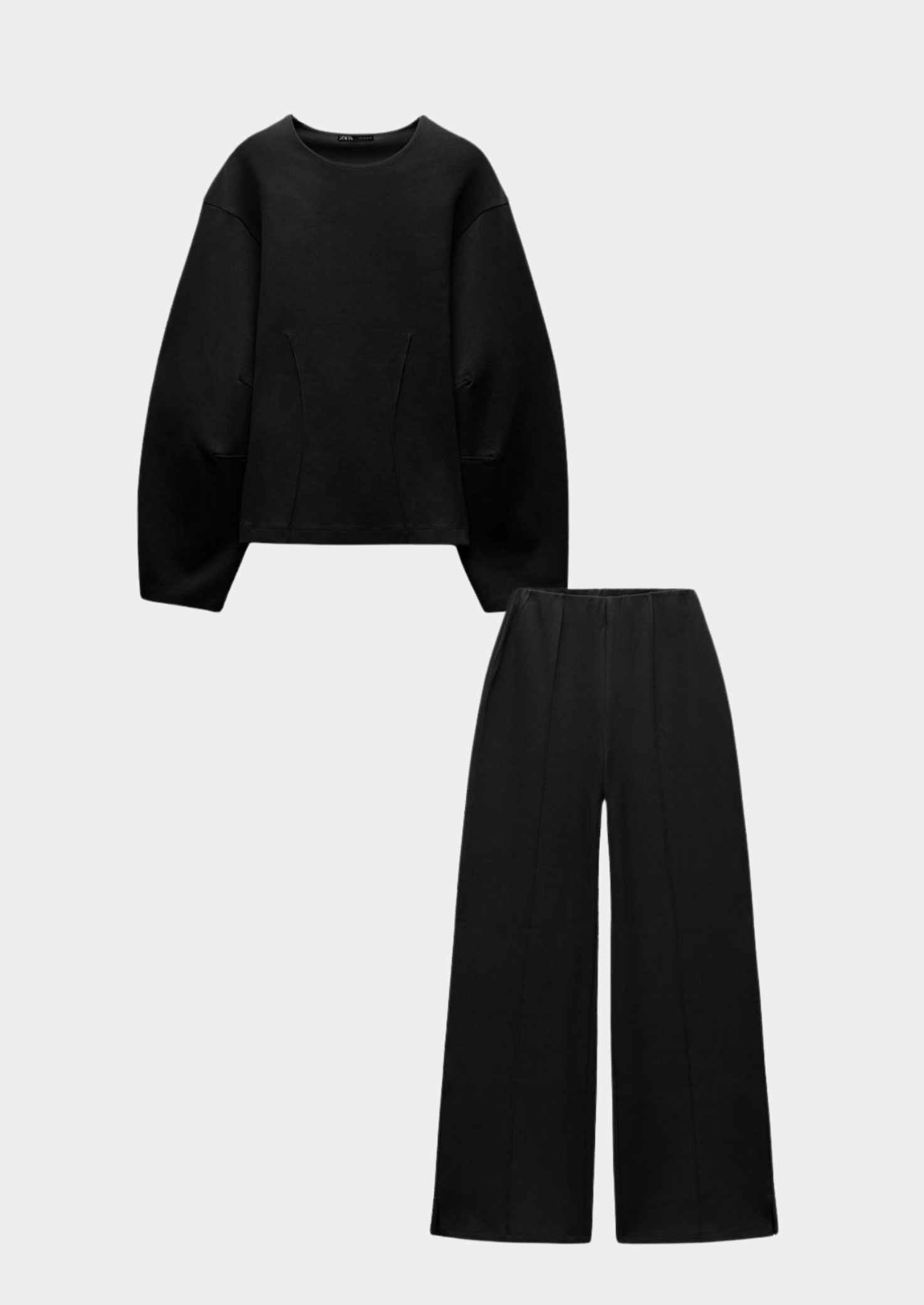Women's Two-Piece Relaxed Fit Set with Wide-Leg Pants