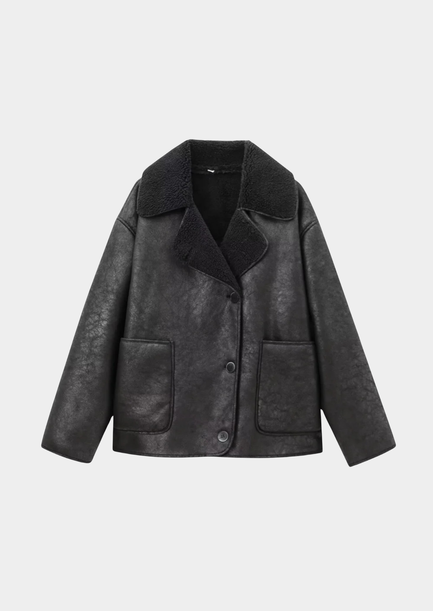 Heritage Fleece Jacket - Classic Single-Breasted Winter Coat Women