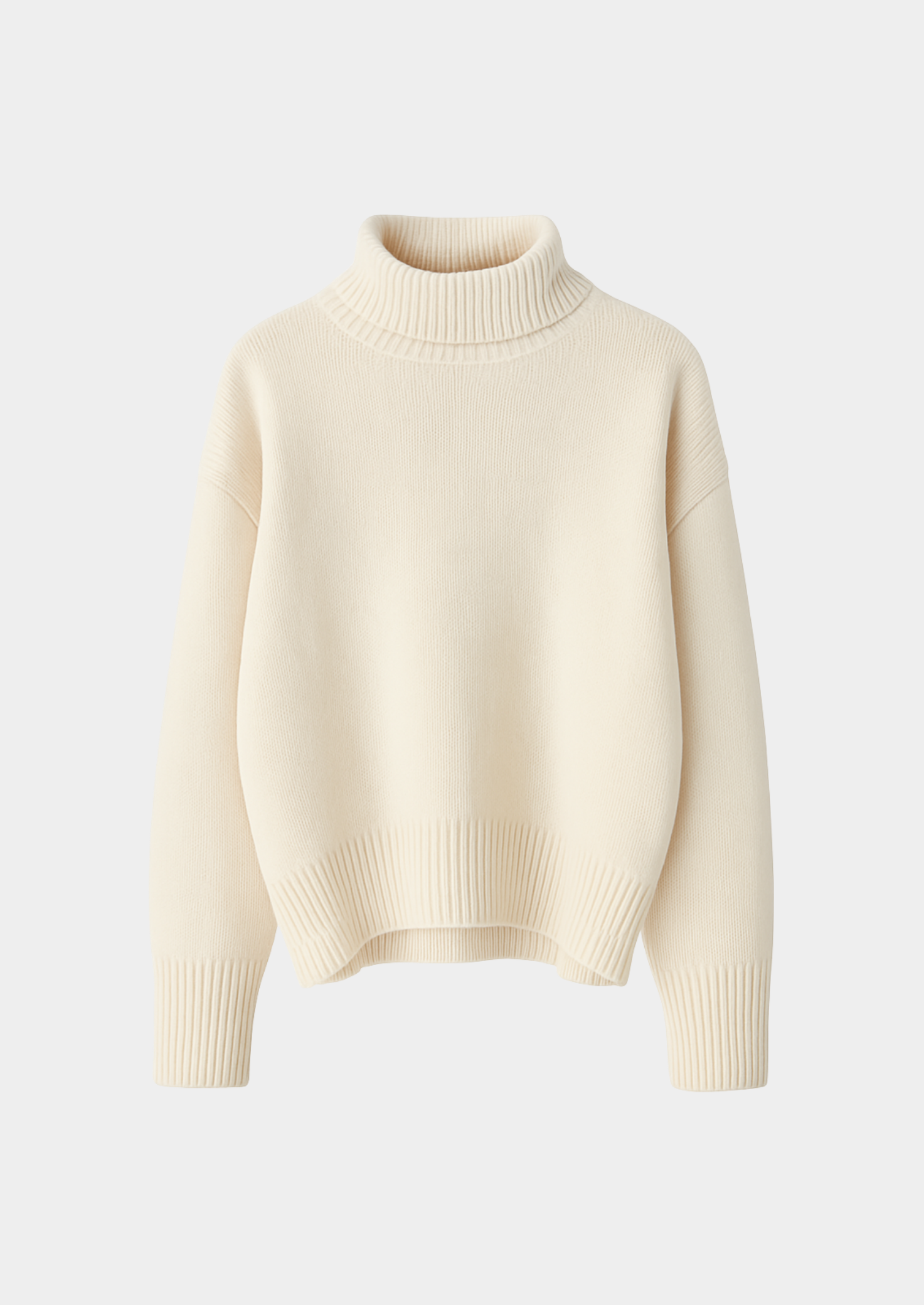 Ribbed Turtleneck Knit Blend Sweater Women