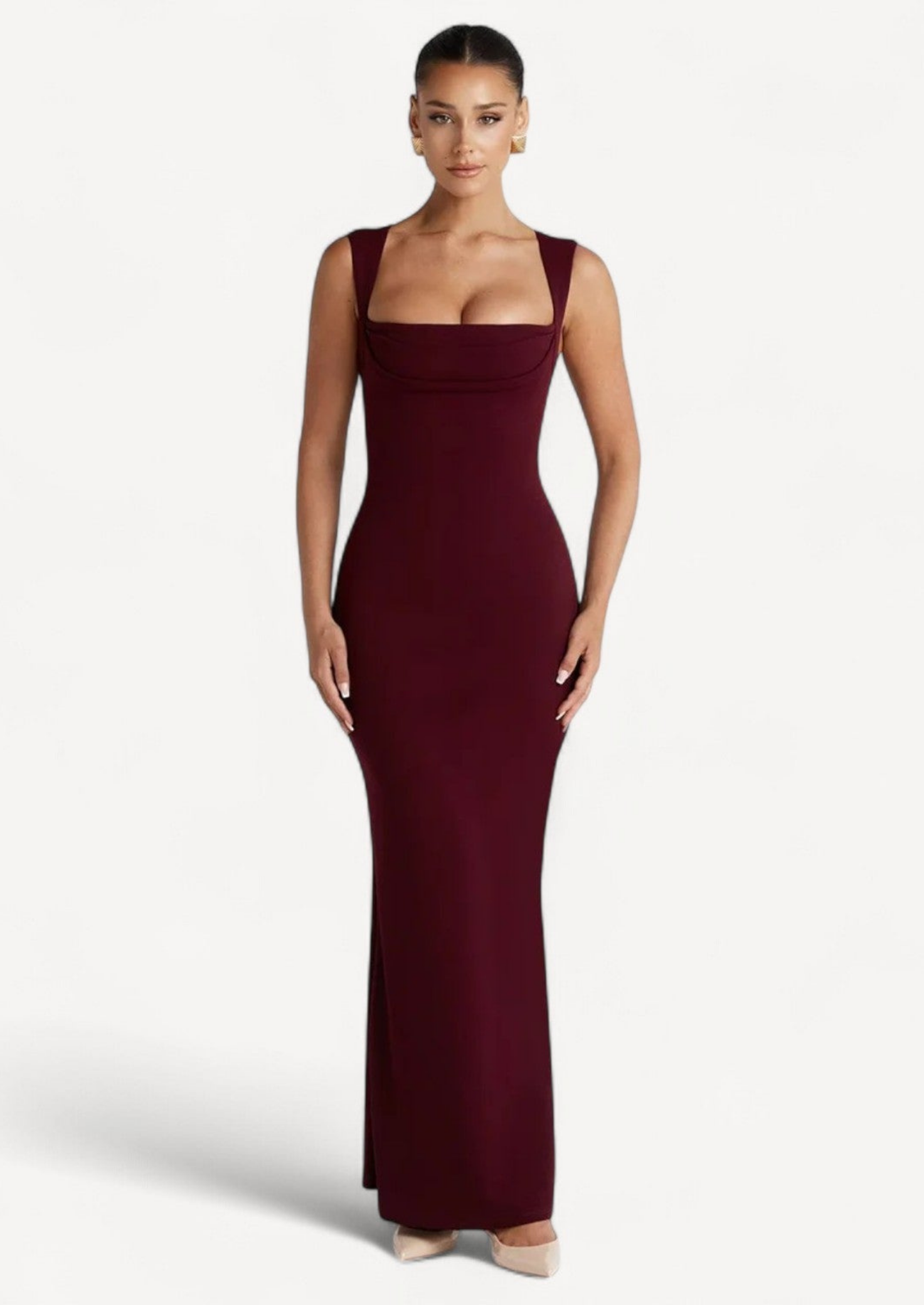 Neck Bodycon Maxi Dress – Elegant Formal Evening Dress Women