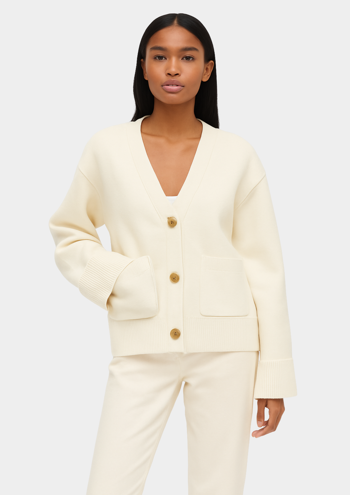 Solid Color Knitted Cardigan for Women