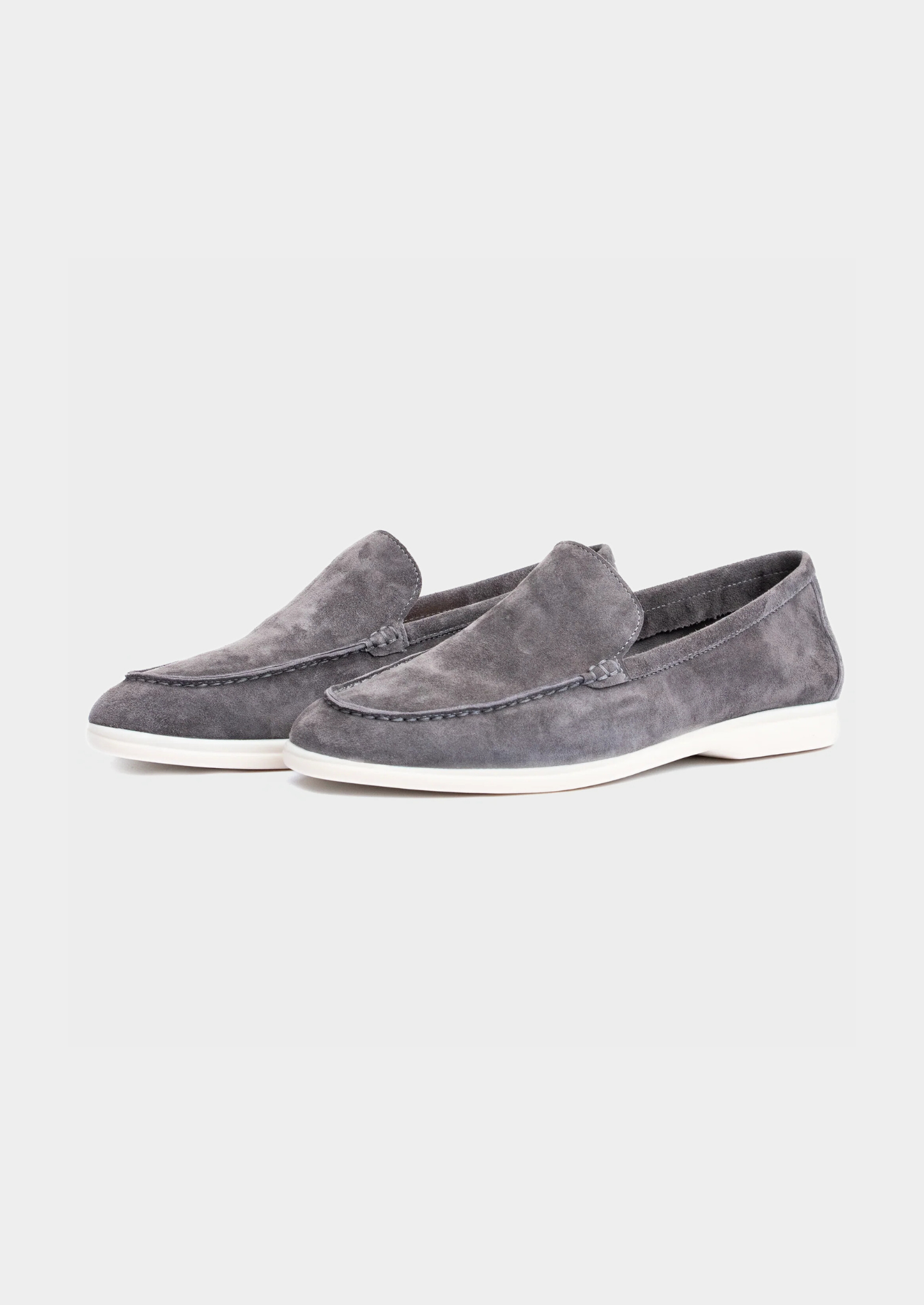 Men’s Suede Loafers in Ash Gray