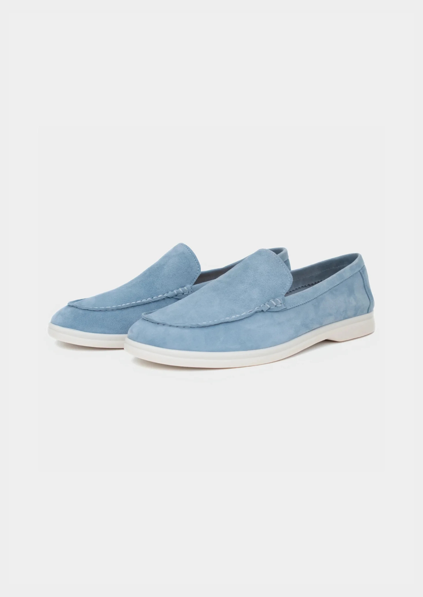 Men’s Suede Loafers in Sky Blue