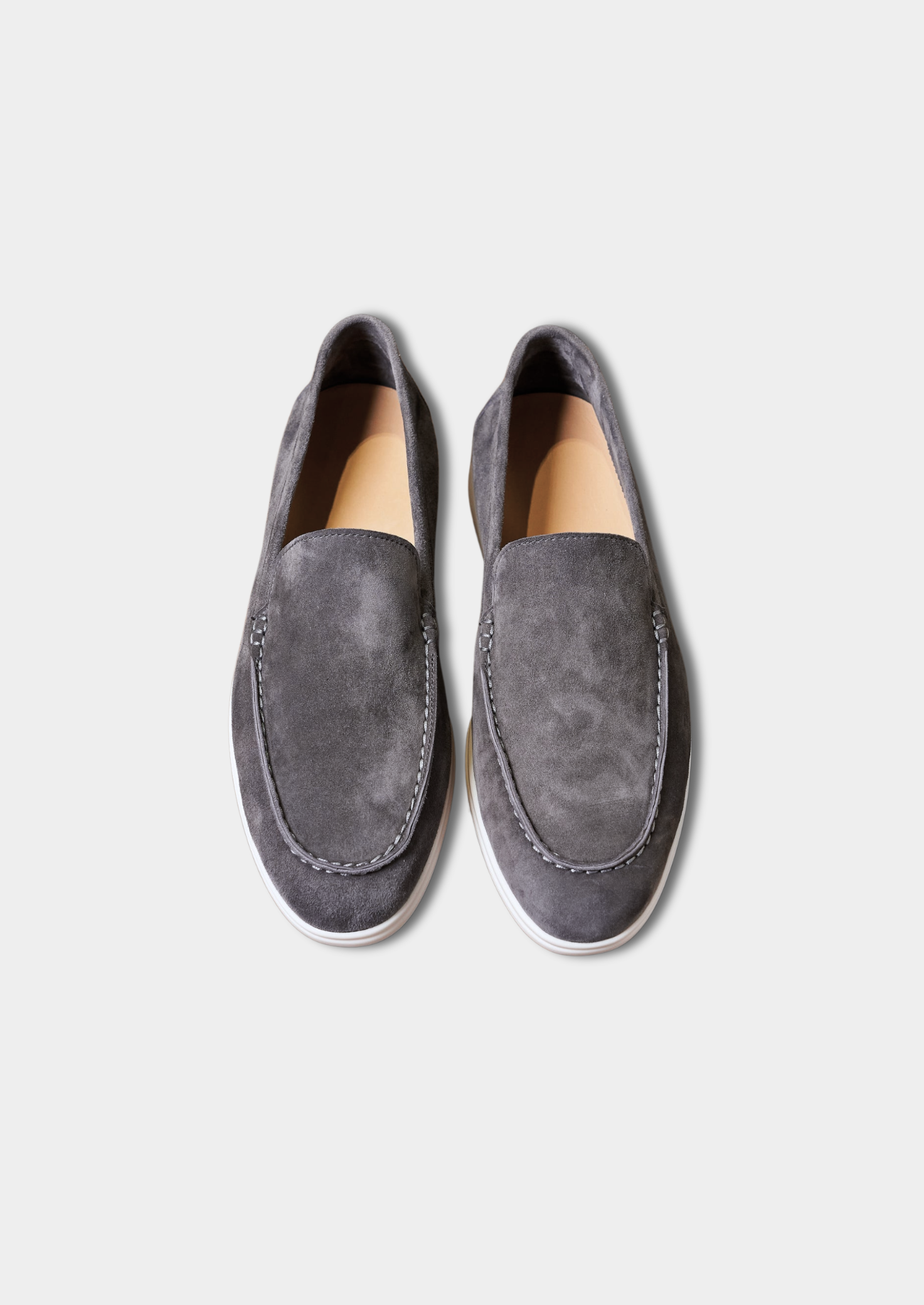 Men’s Suede Loafers in Ash Gray