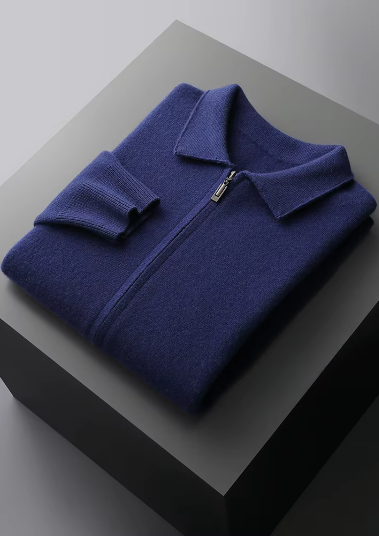 Merino Wool Extra-Fine Polo Knit Cardigan
