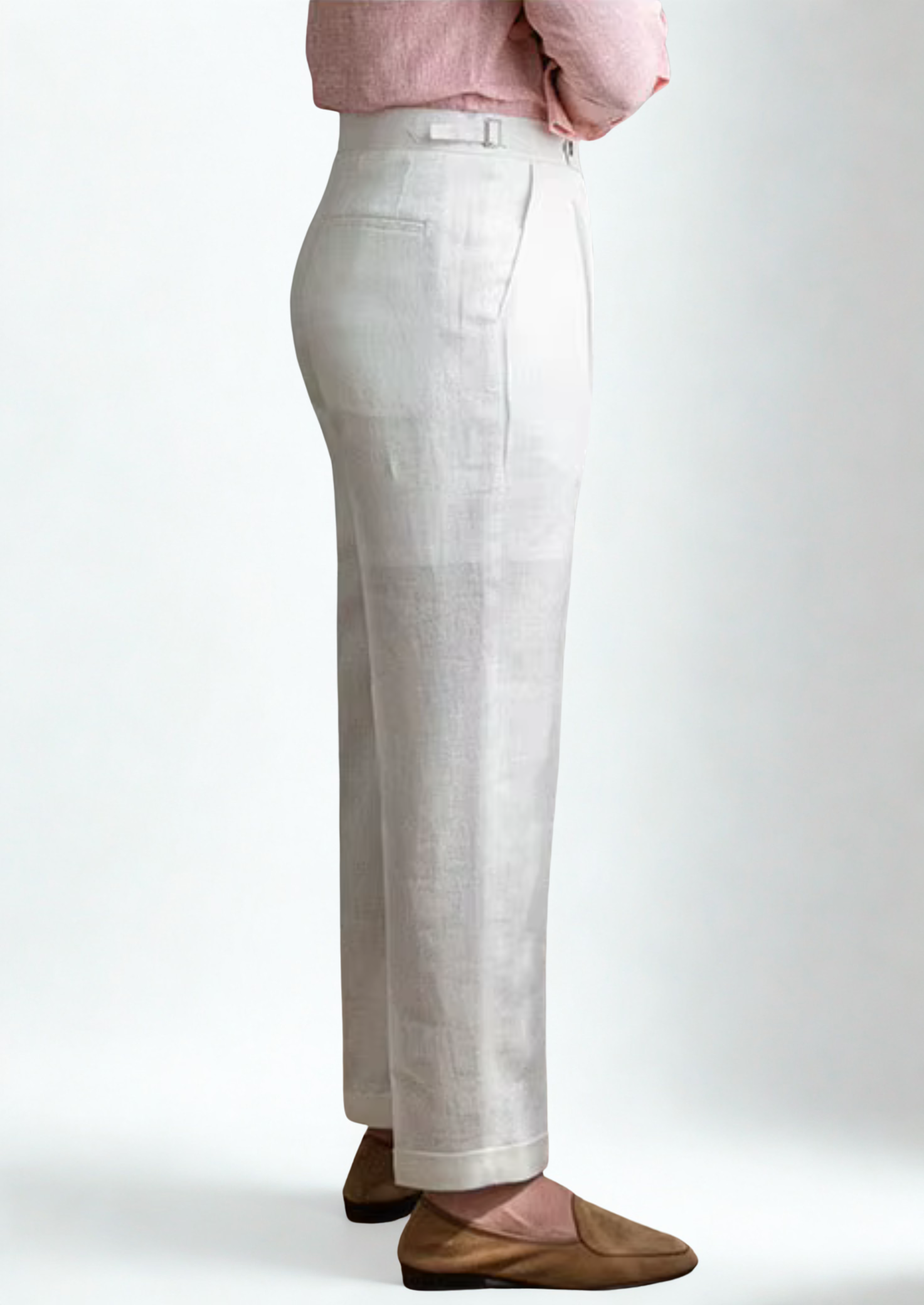 Florence Pleated Wool Trousers - White