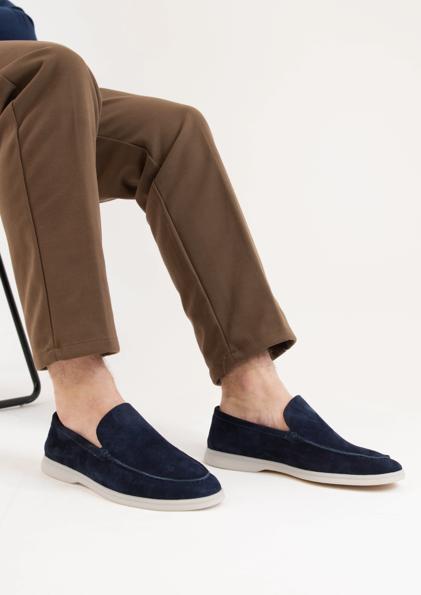 Men’s Suede Loafers in Navy Blue