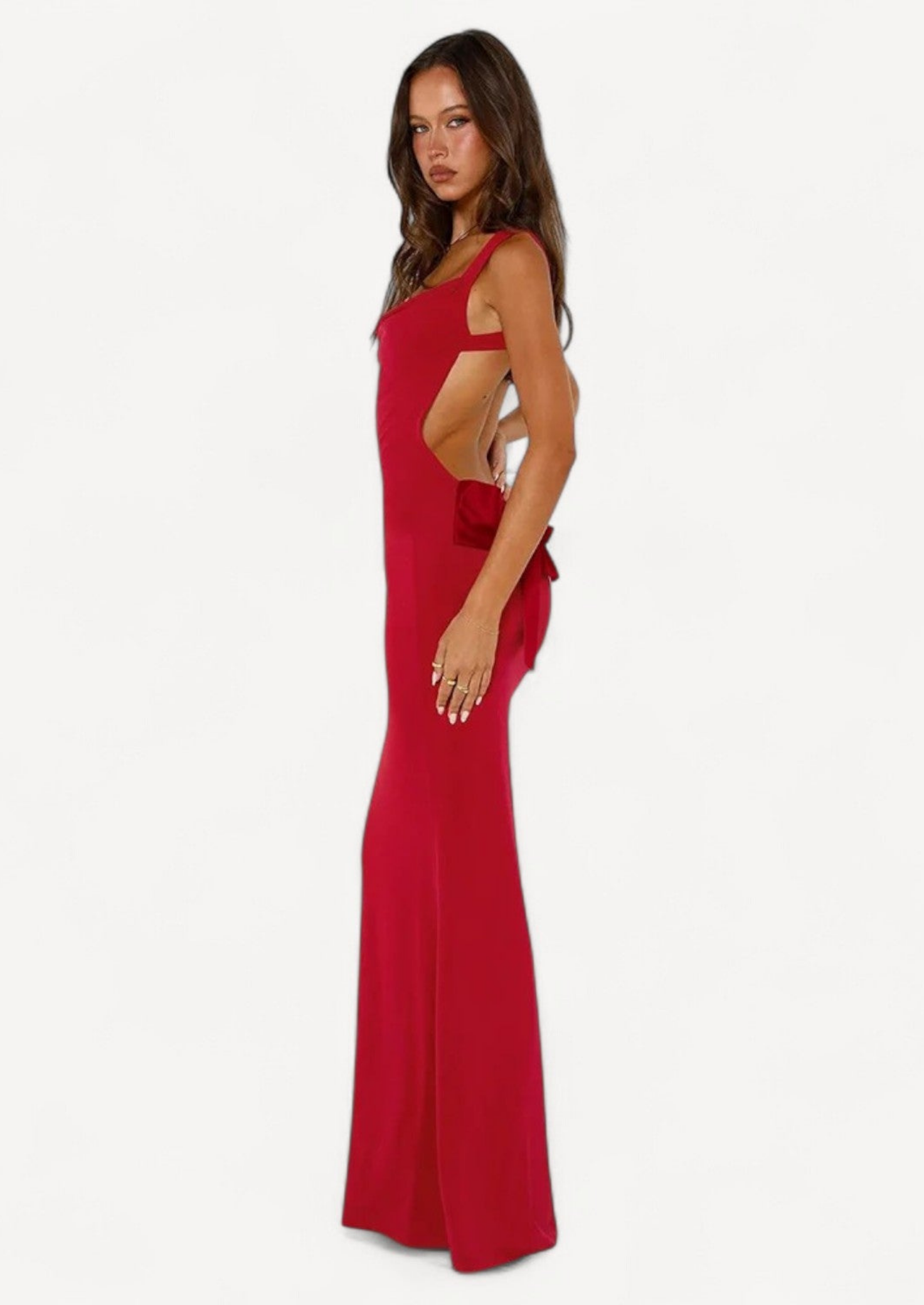 Backless Bow-Tie Maxi Dress Women